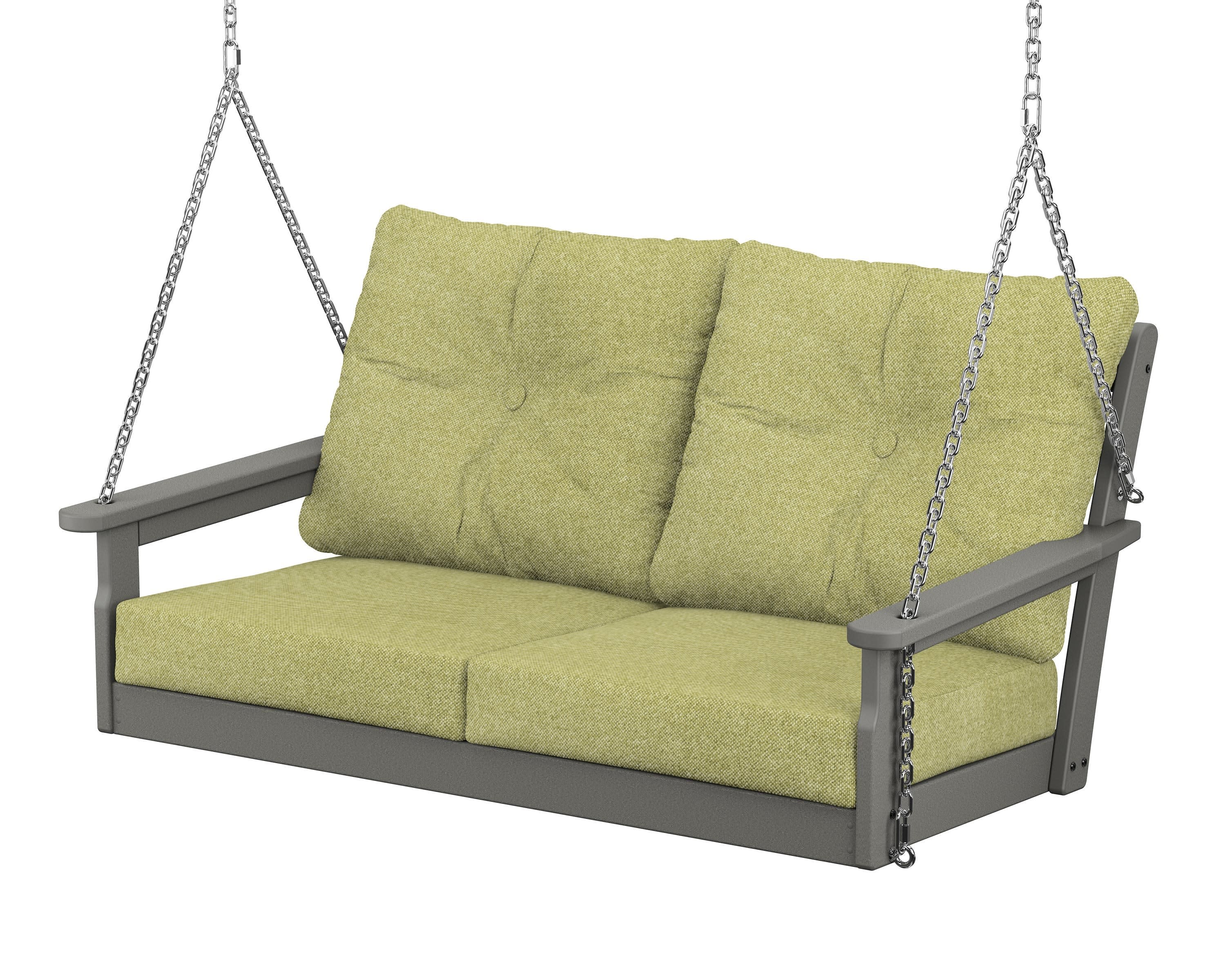 Vineyard Deep Seating Swing in Slate Grey / Chartreuse Boucle