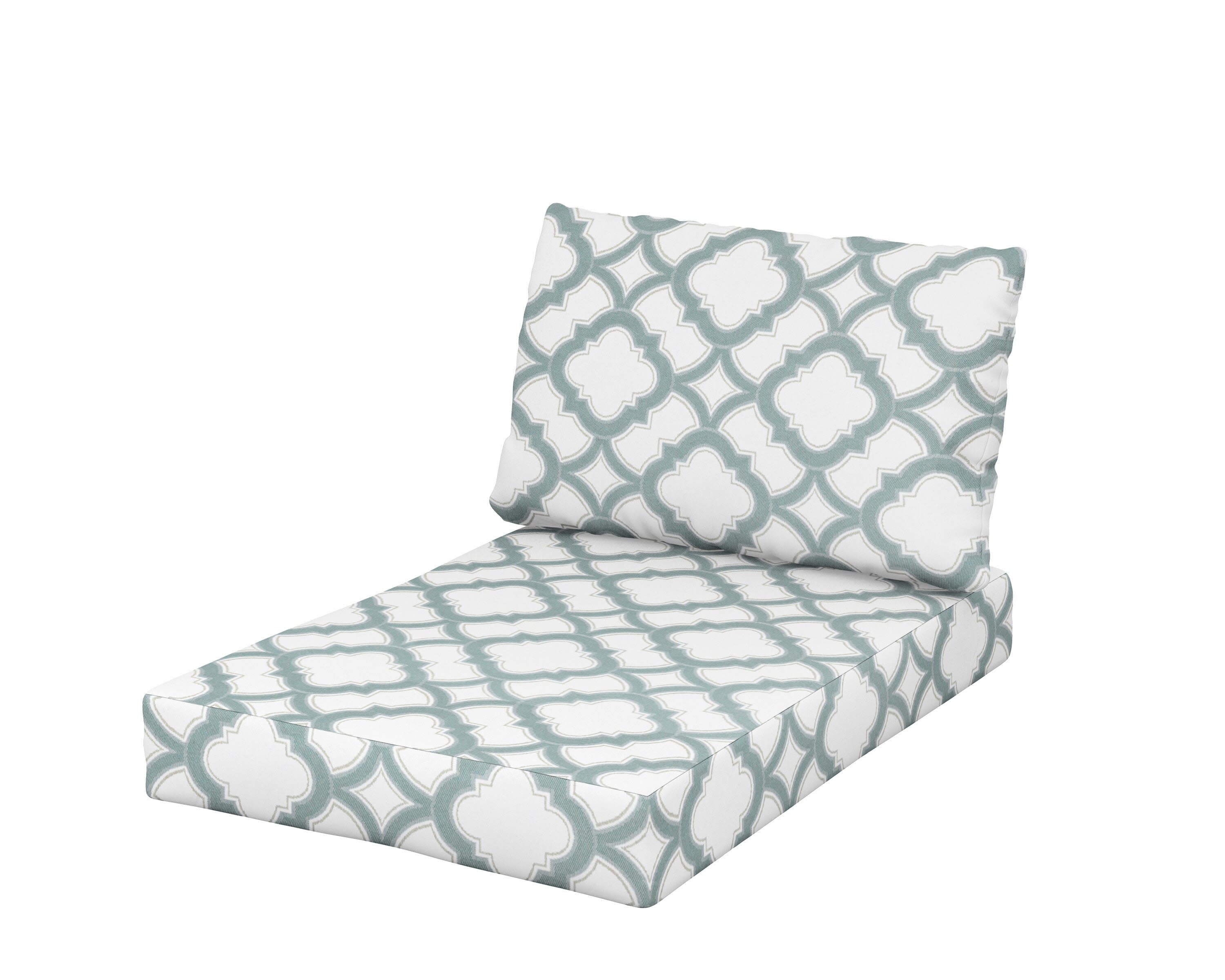 Daybed Swing Seat/Back Cushion in Trellis Glacier Spa