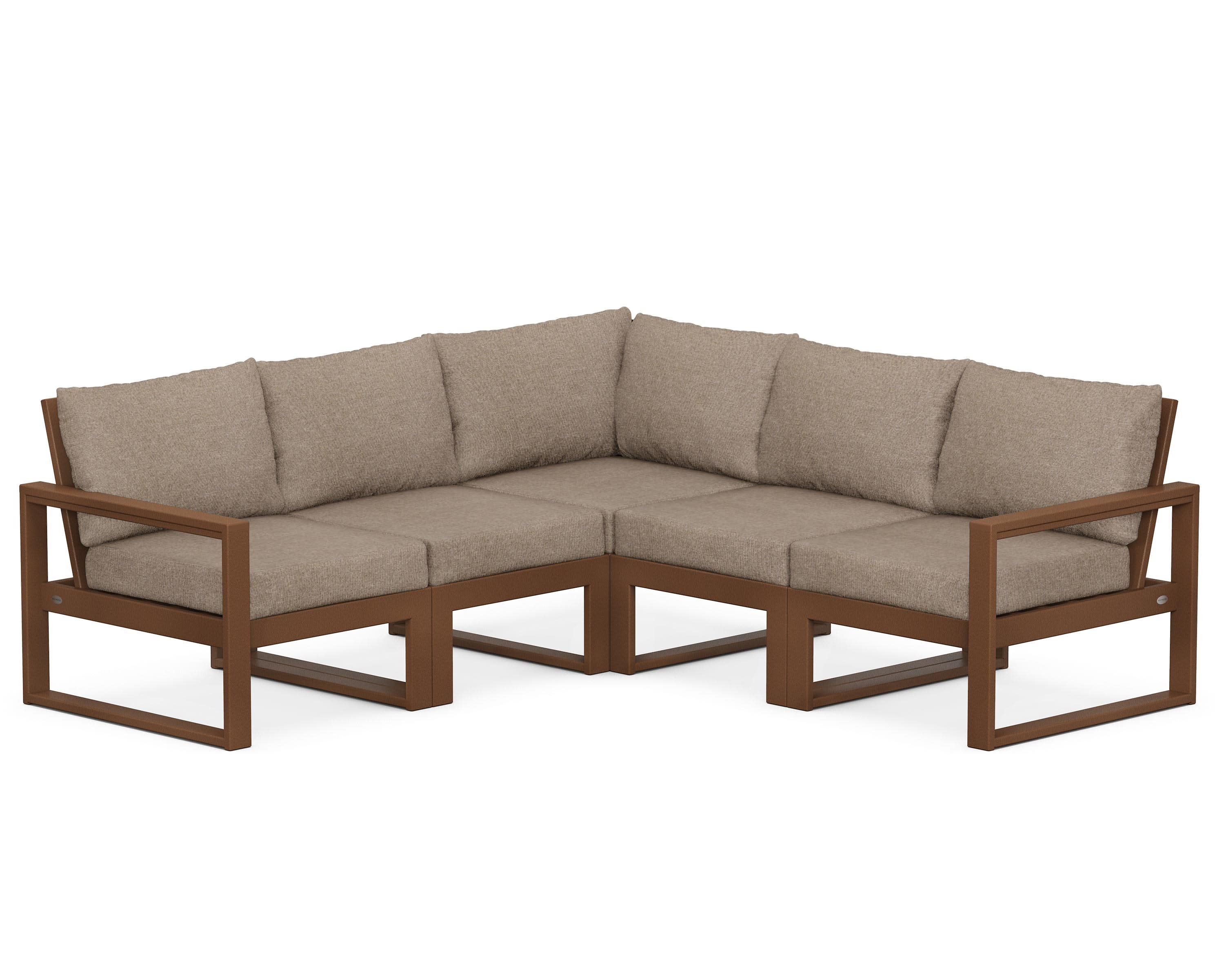 EDGE 5-Piece Modular Deep Seating Set in Teak / Spiced Burlap