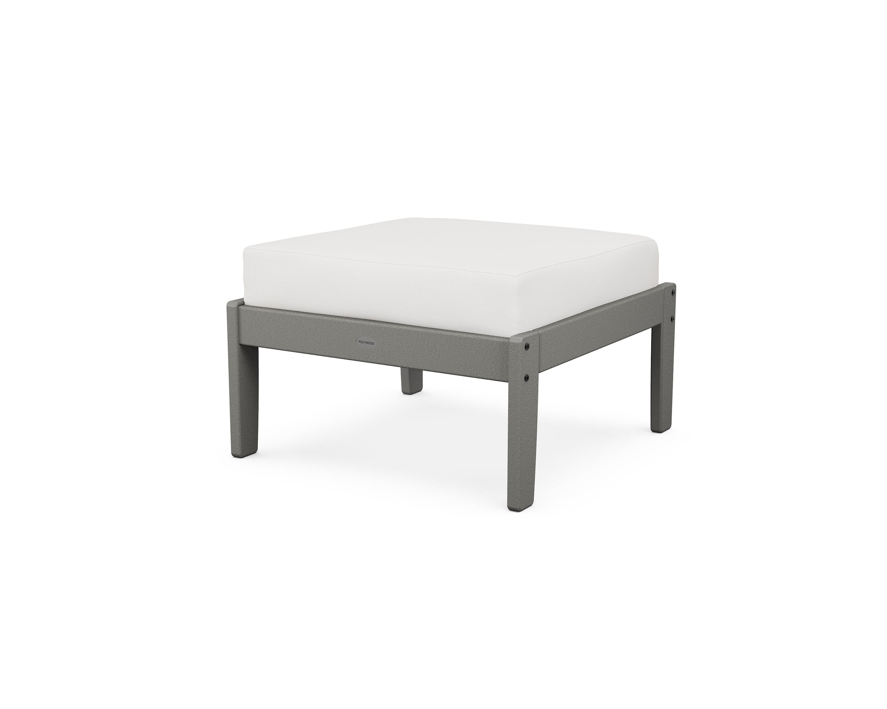 Braxton Deep Seating Ottoman in Slate Grey / Natural Linen