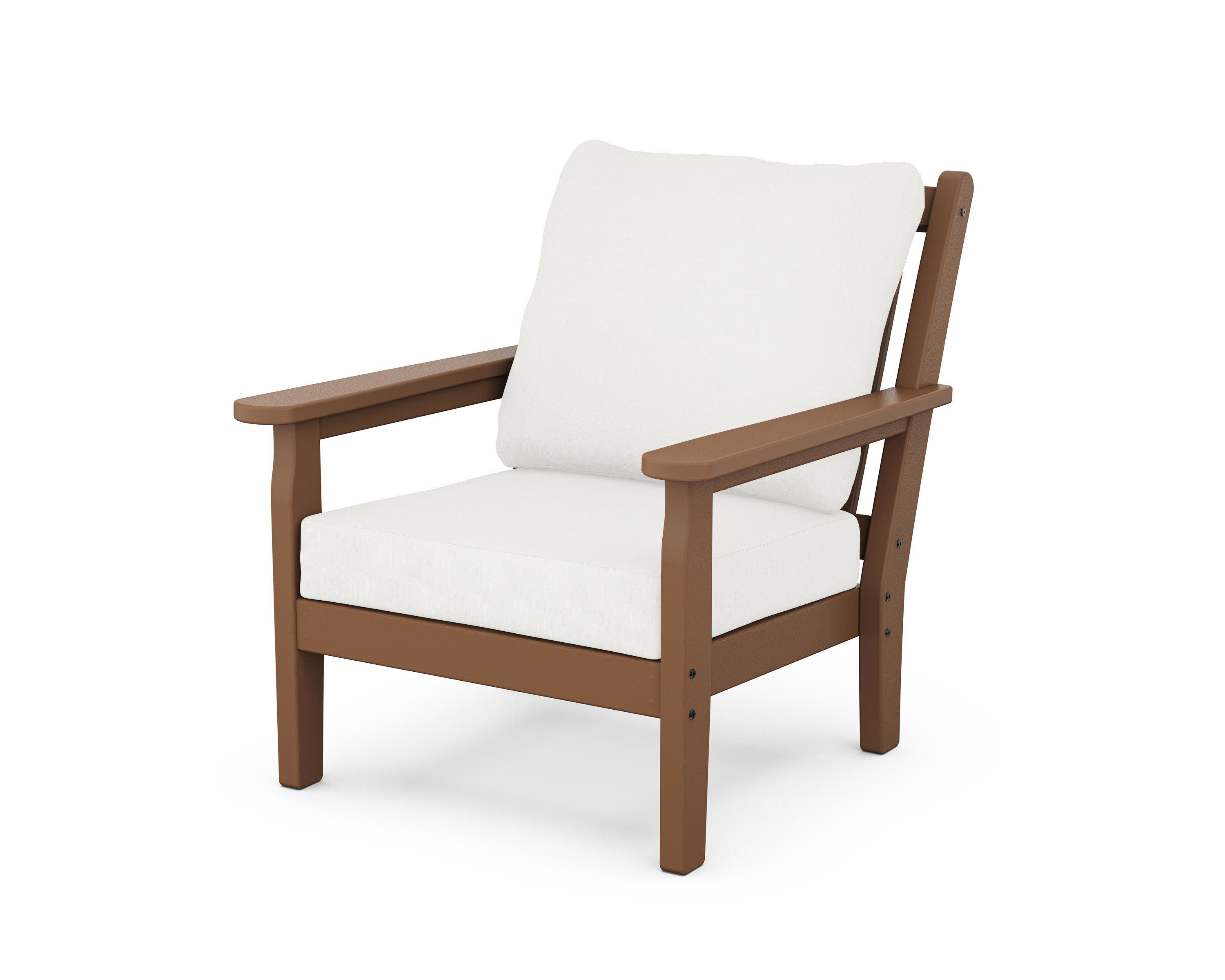 Chippendale Deep Seating Chair in Teak / Natural Linen