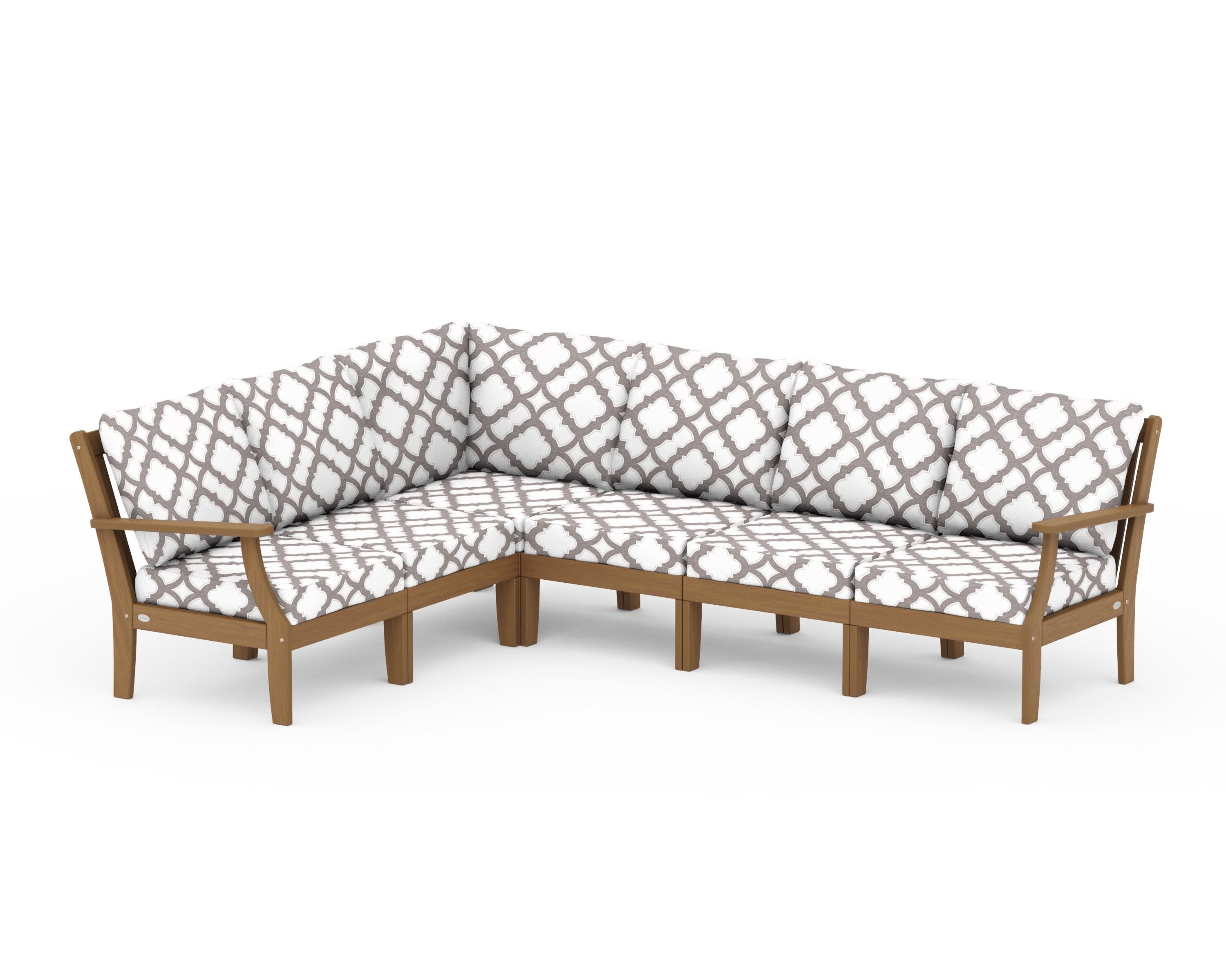 Braxton Modular 6-Piece Deep Seating Set in Natural / Trellis Grey Mist