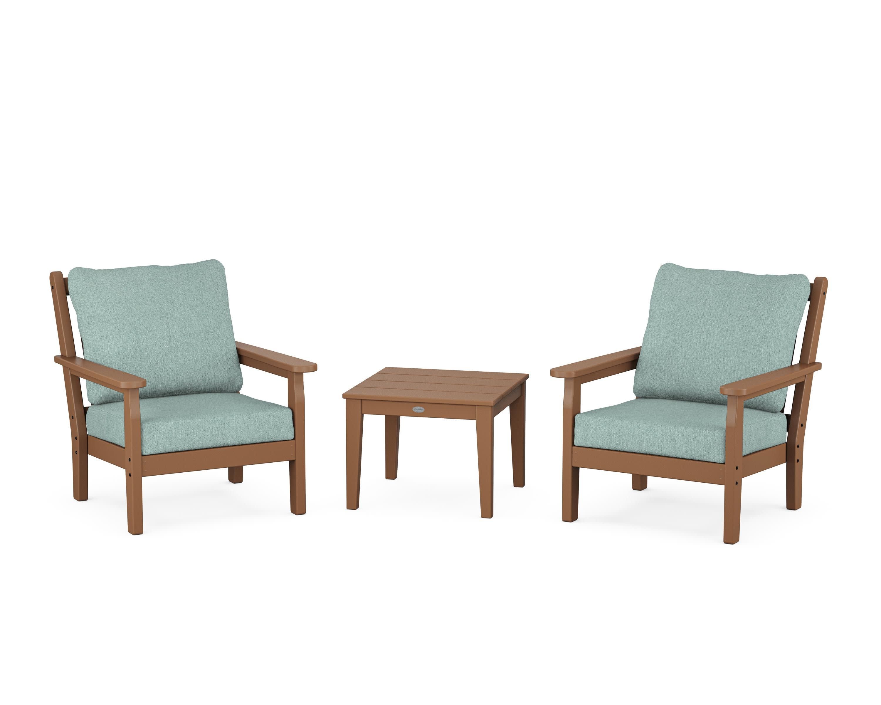 Chippendale 3-Piece Deep Seating Set in Teak / Glacier Spa