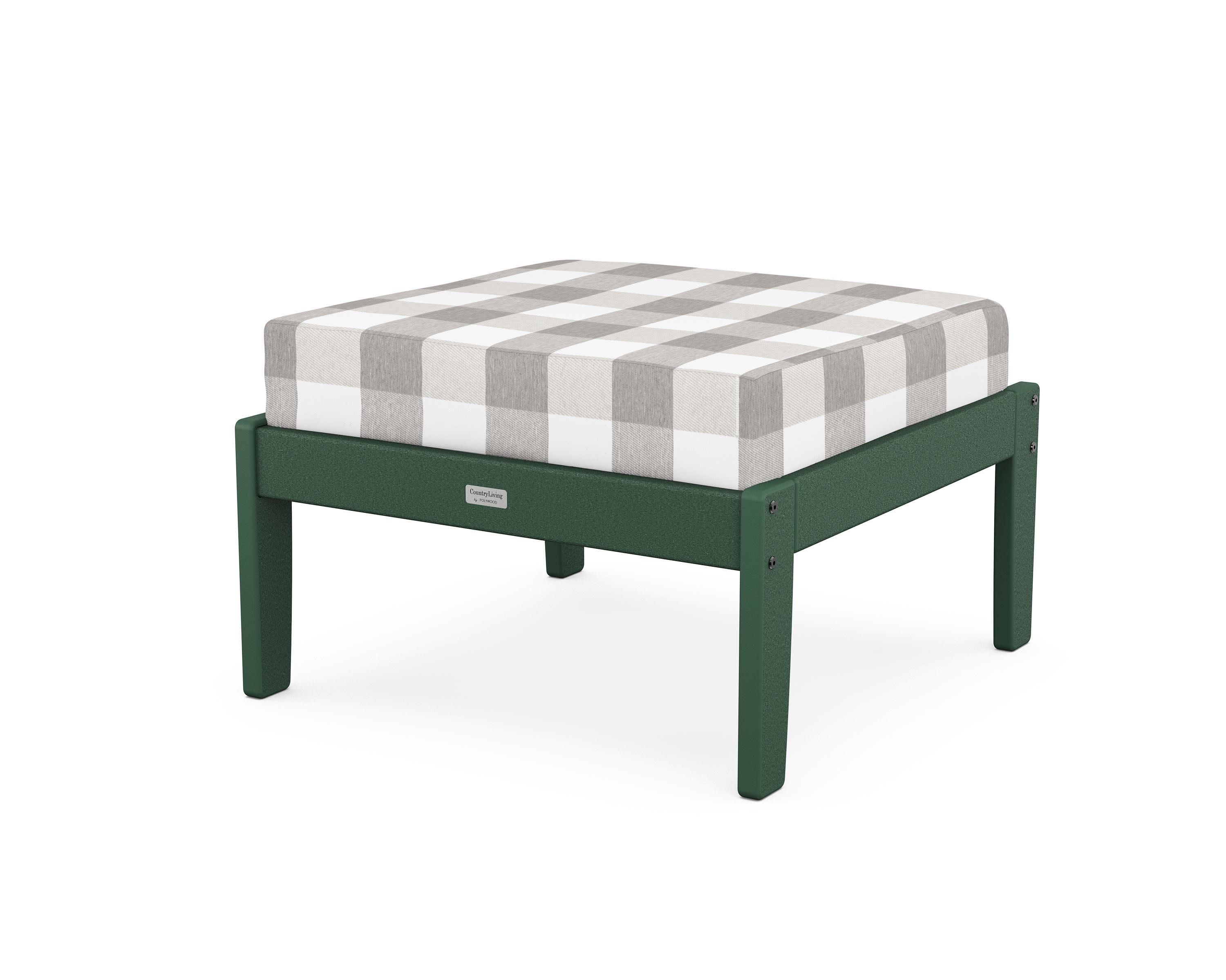 Cottage Deep Seating Ottoman in Green / Buffalo Plaid Grey Mist