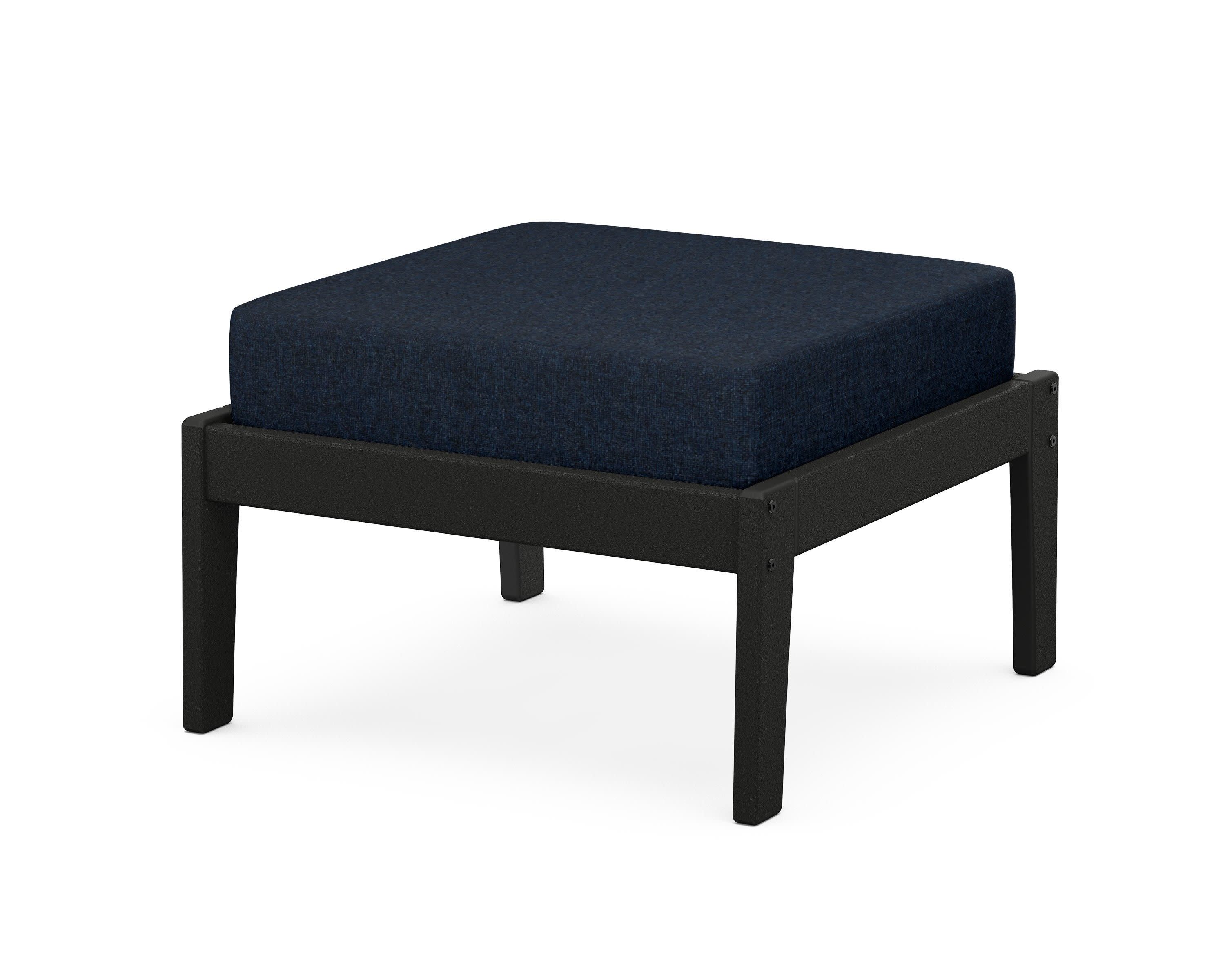 Deep Seating Ottoman in Black / Marine Indigo