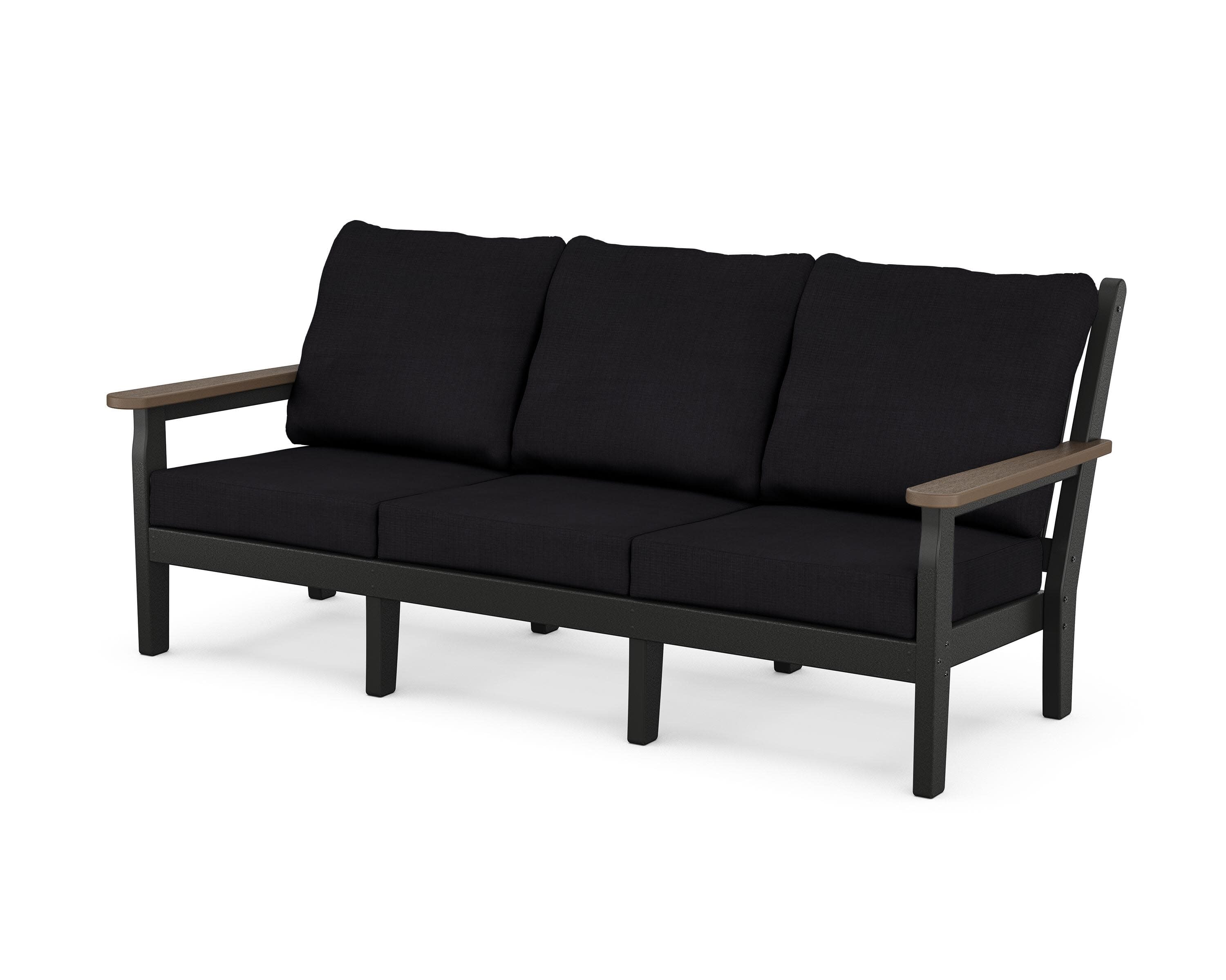 Chippendale Deep Seating Sofa in Black / Kona / Midnight Linen