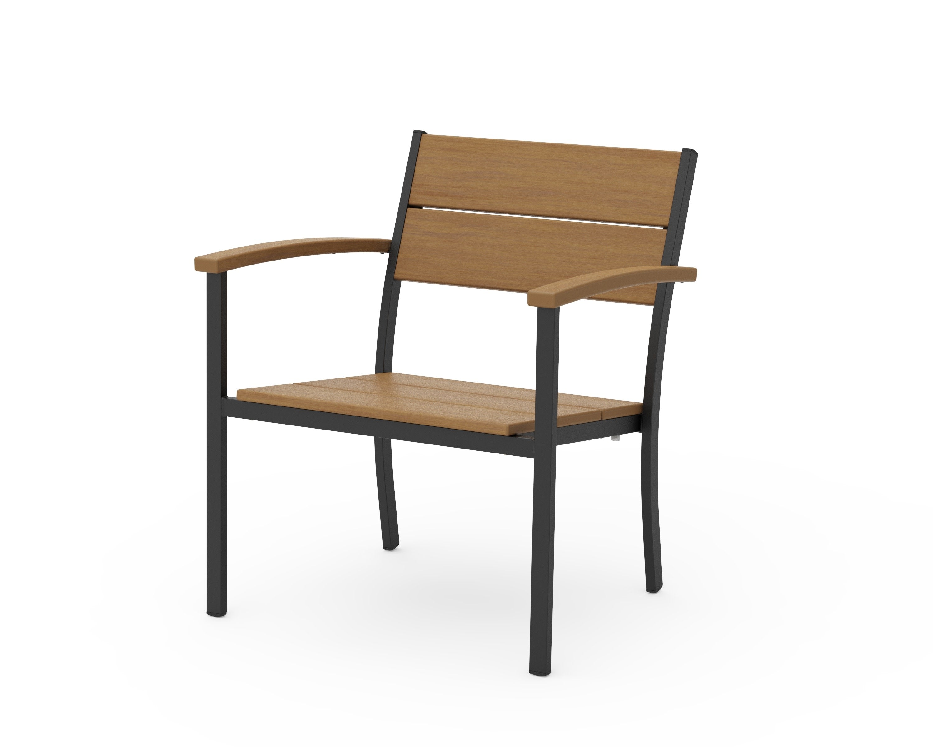 Main Street Stacking Lounge Arm Chair in Black / Natural