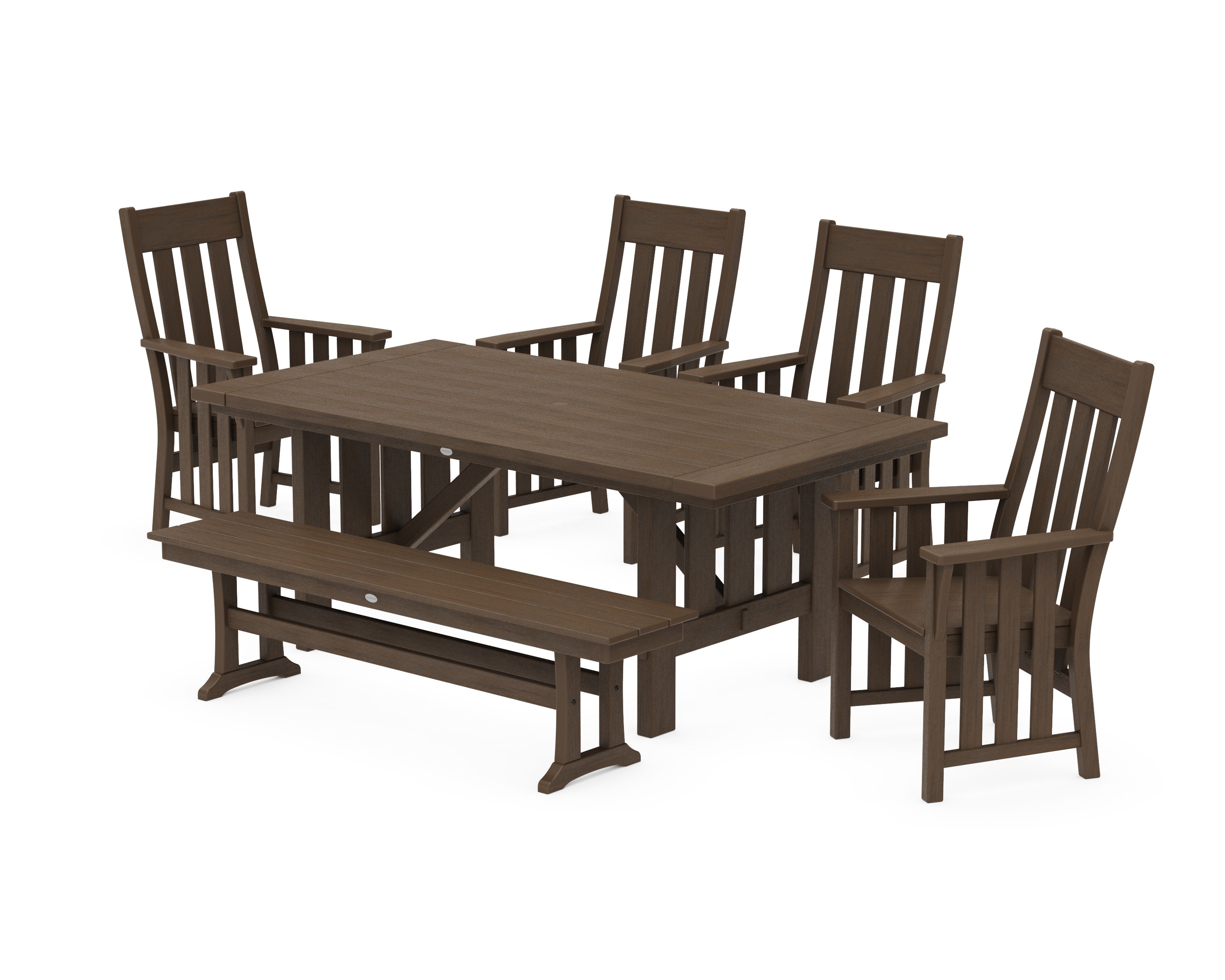 Acadia 6-Piece Dining Set with Bench in Kona