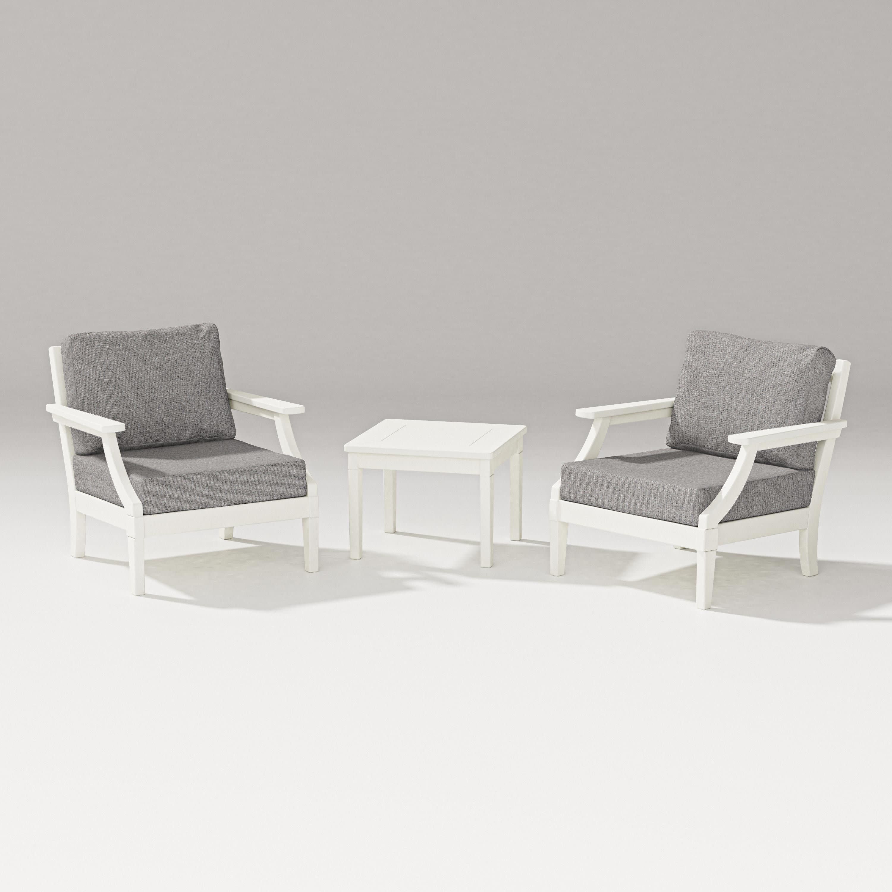 Estate 3-Piece Lounge Chair Set in Vintage White / Grey Mist
