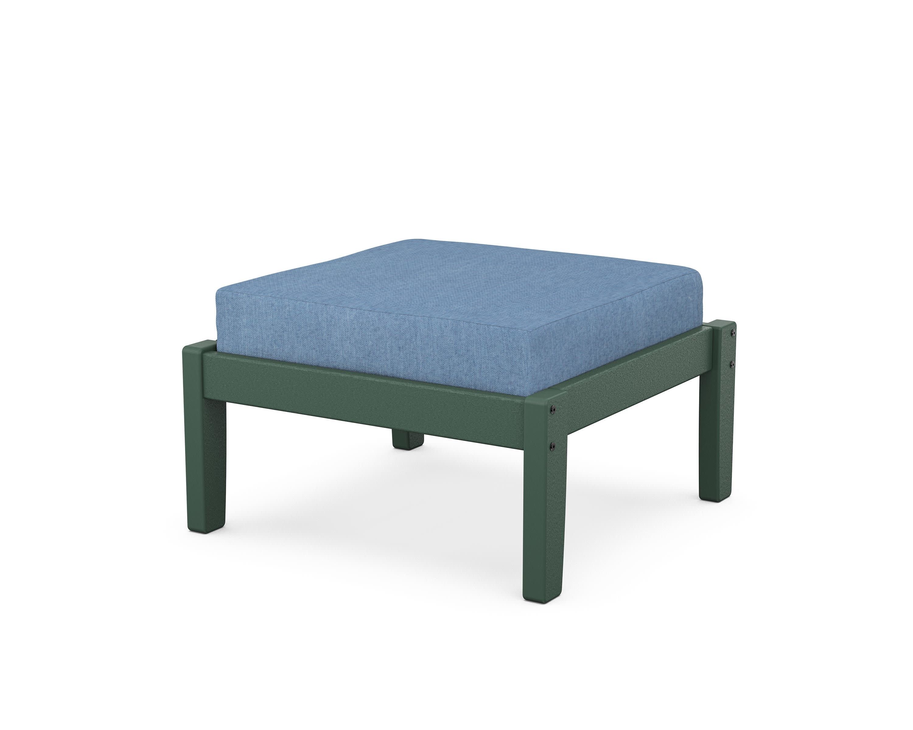 Deep Seating Ottoman in Green / Sky Blue