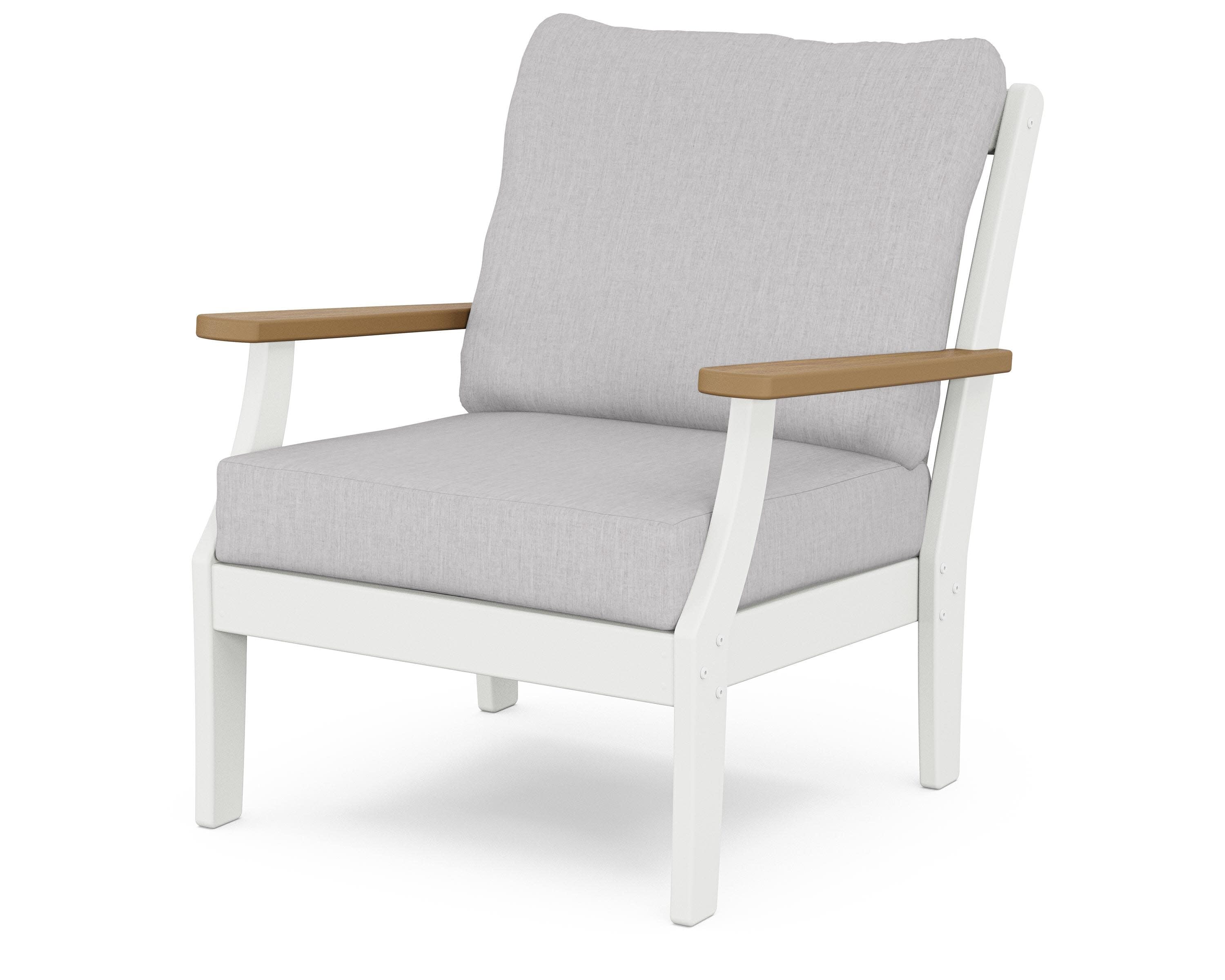 Braxton Deep Seating Chair in White / Natural / Granite