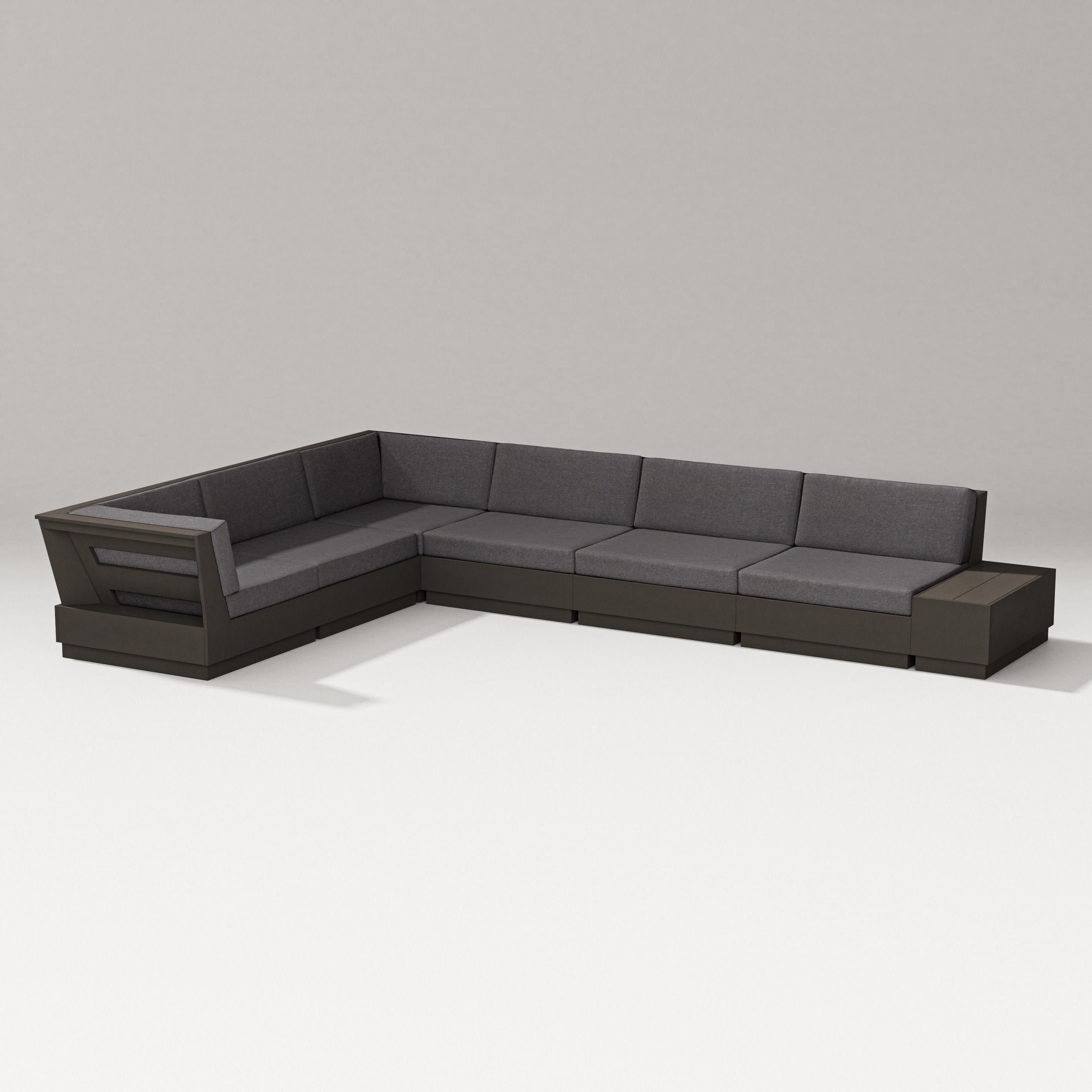 Elevate 7-Piece Corner Sectional in Vintage Coffee / Ash Charcoal