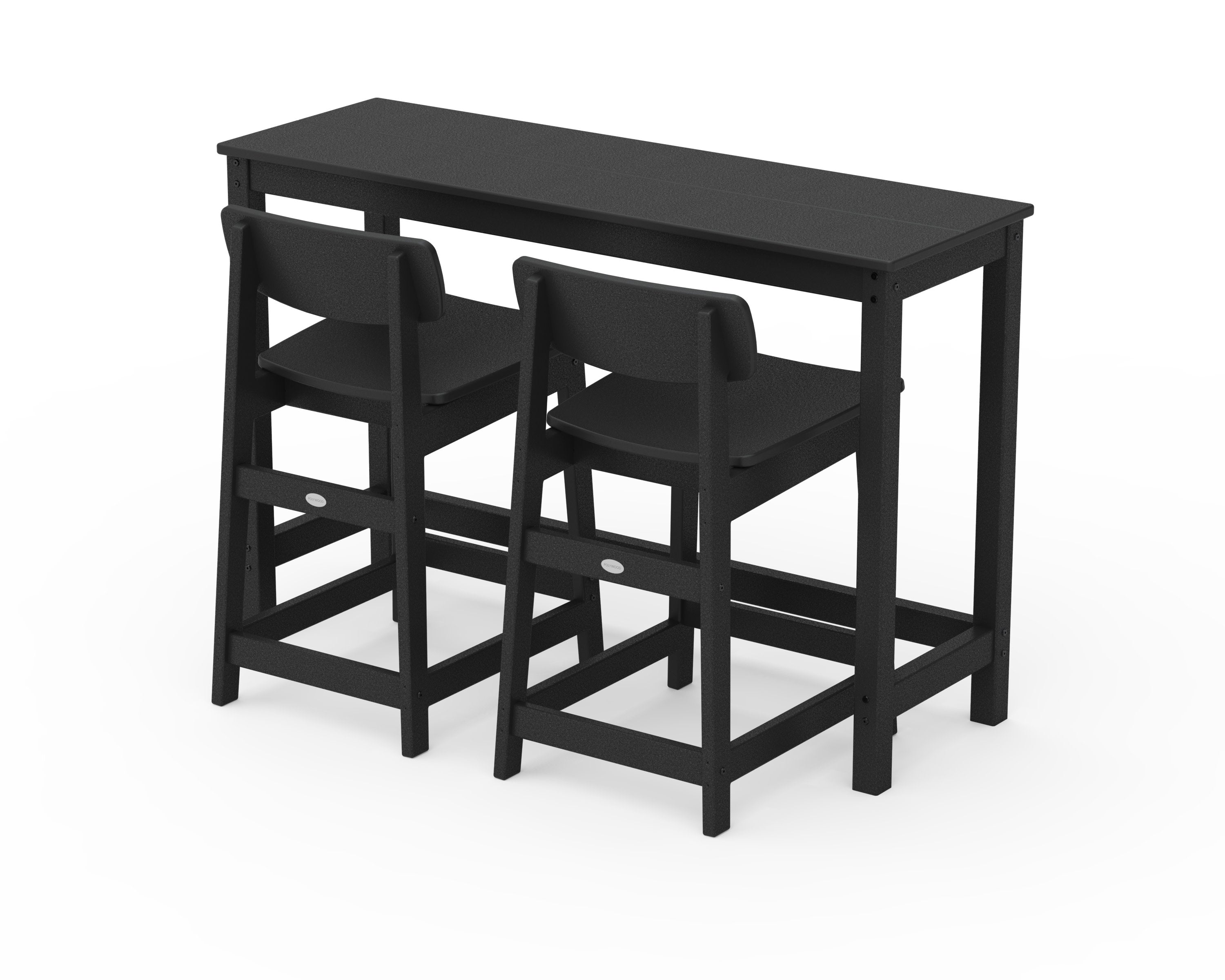 Modern Studio Urban Lowback Counter Chair 3-Piece Balcony Set in Black