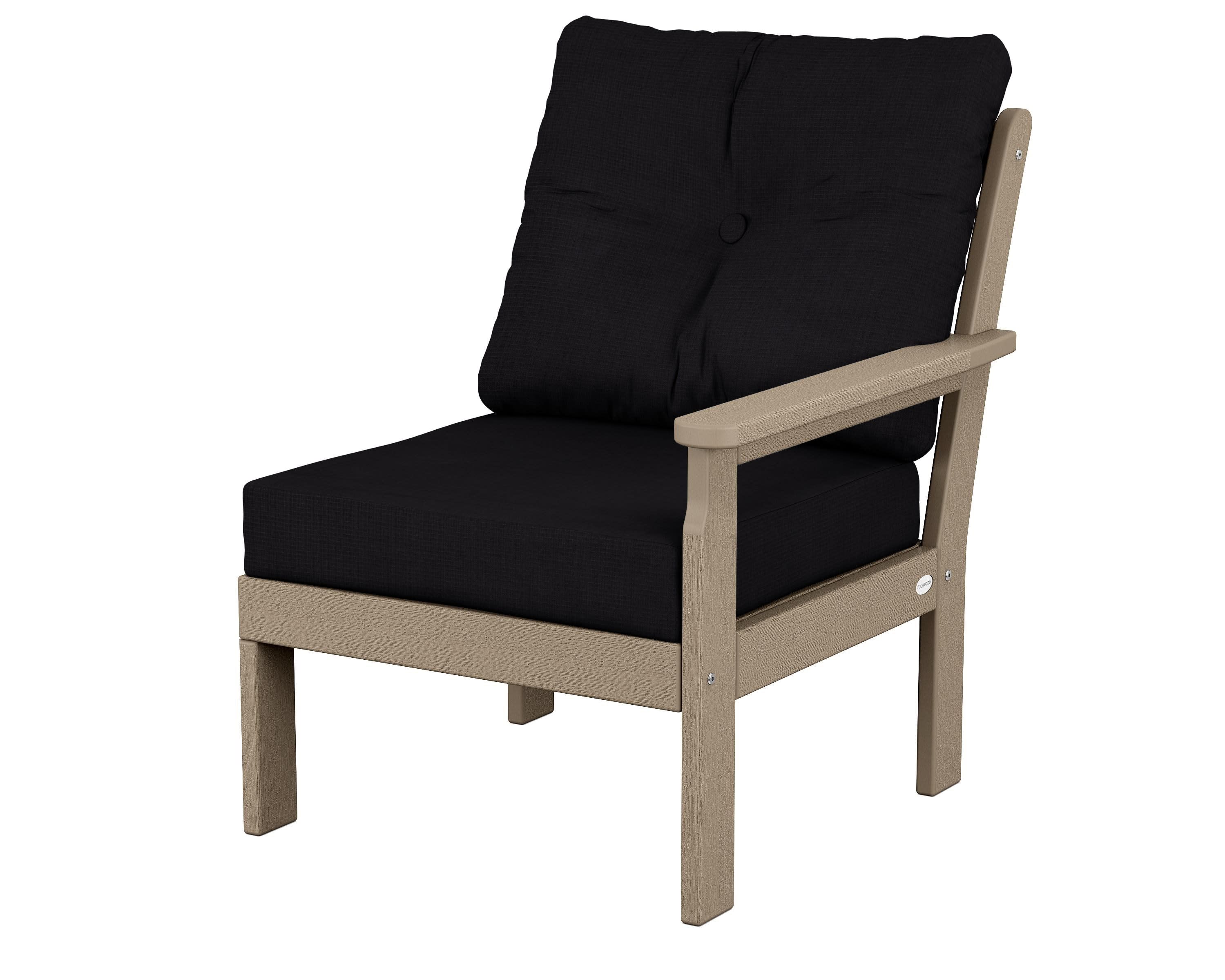 Vineyard Modular Right Arm Chair in Vintage Sahara / Midnight Linen