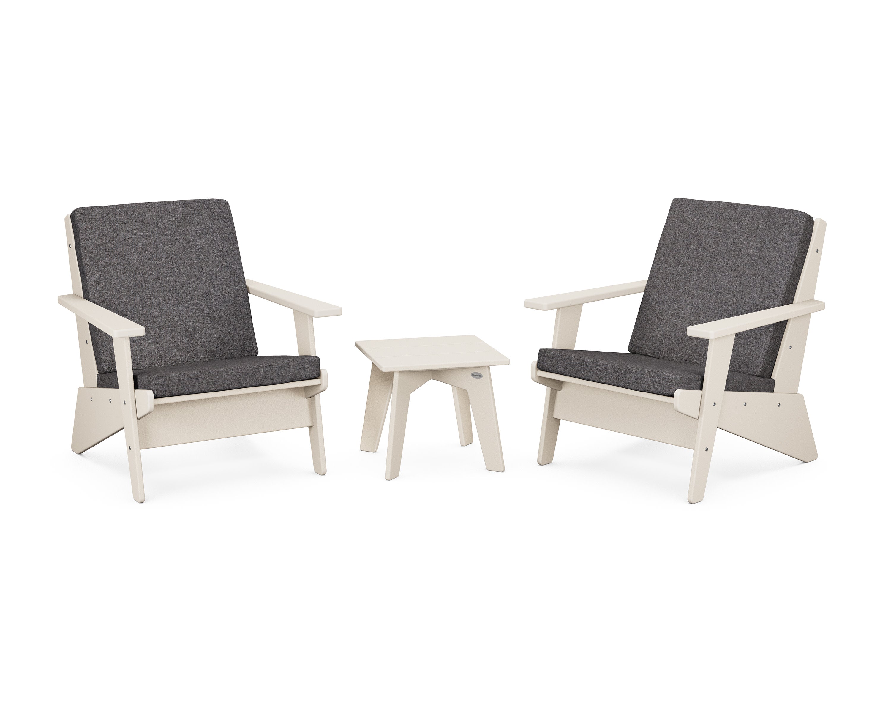 Riviera Modern Lounge 3-Piece Set in Sand / Ash Charcoal