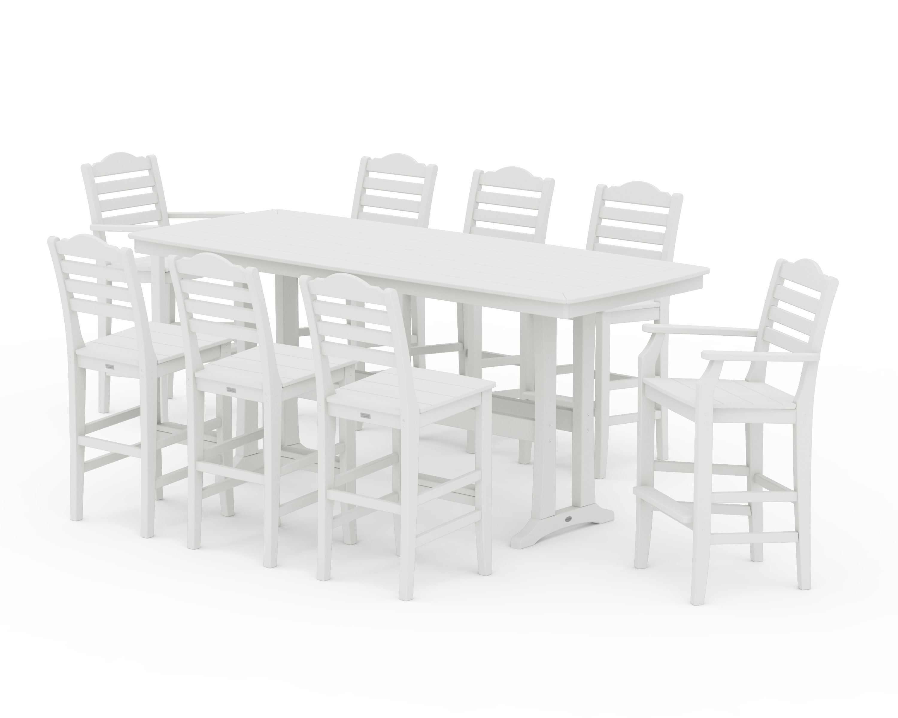 Savannah 9-Piece Bar Set with Trestle Legs in Vintage White