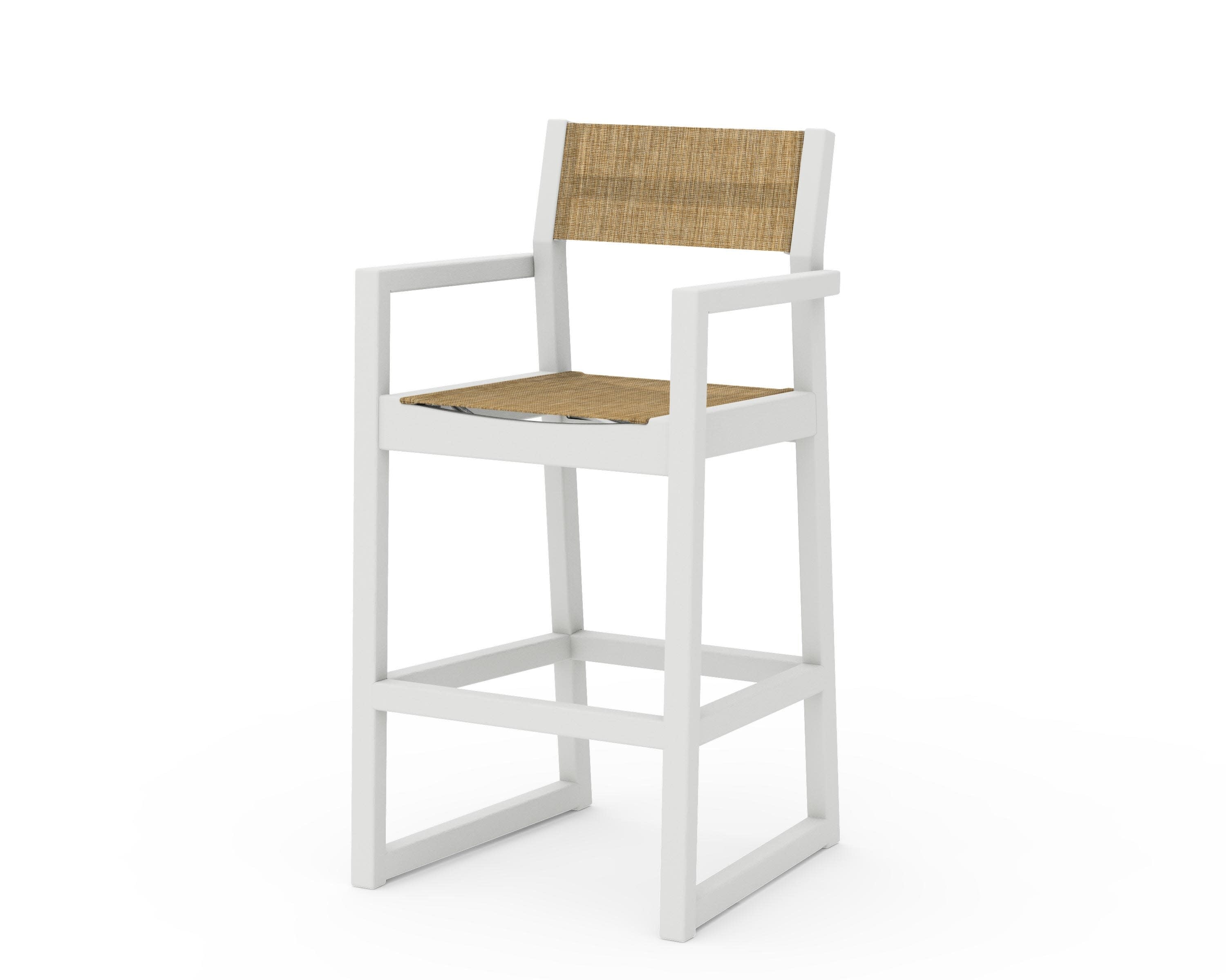 EDGE Sling Bar Arm Chair in Vintage White / Burlap Sling