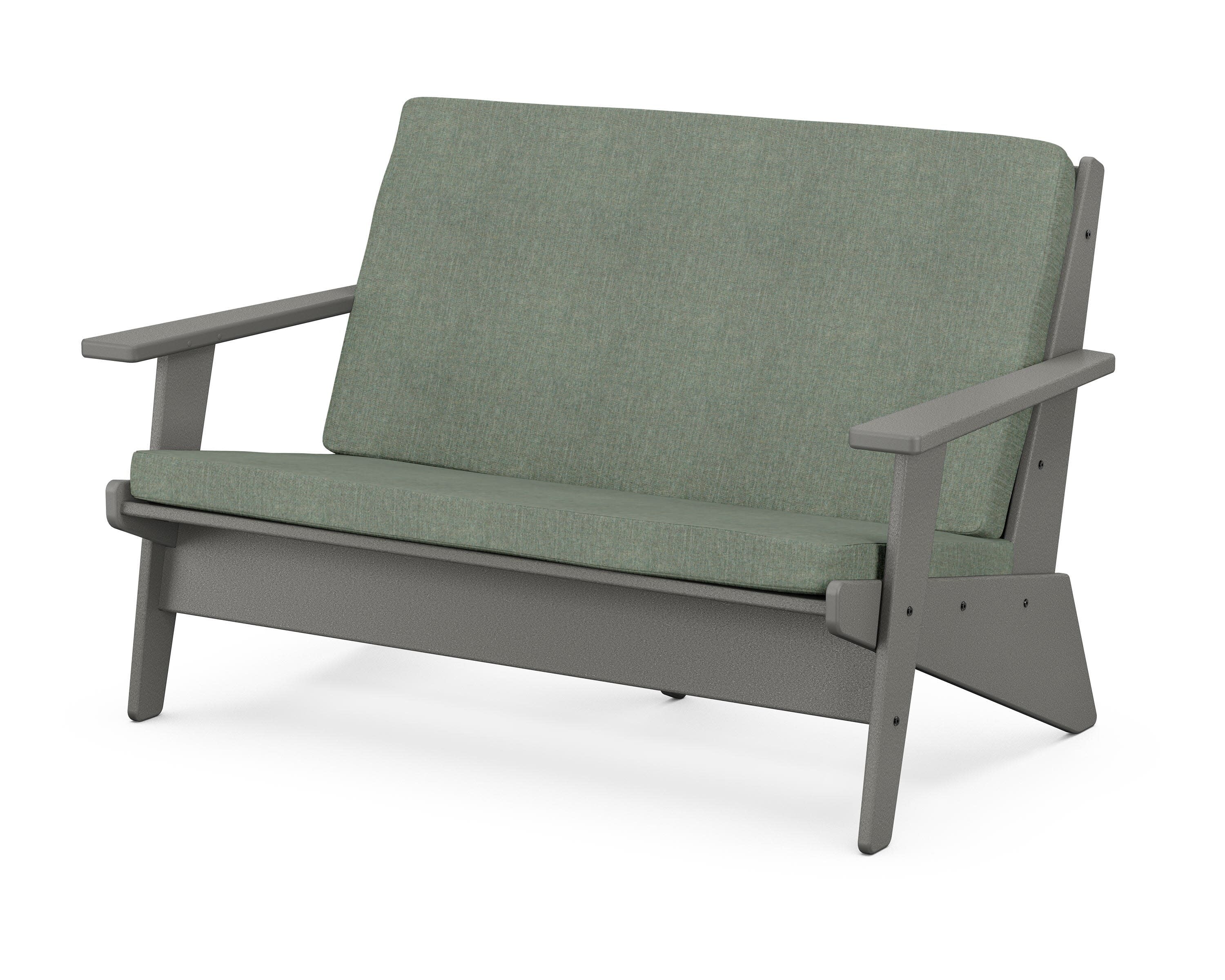 Riviera Modern Lounge Loveseat in Slate Grey / Cast Sage