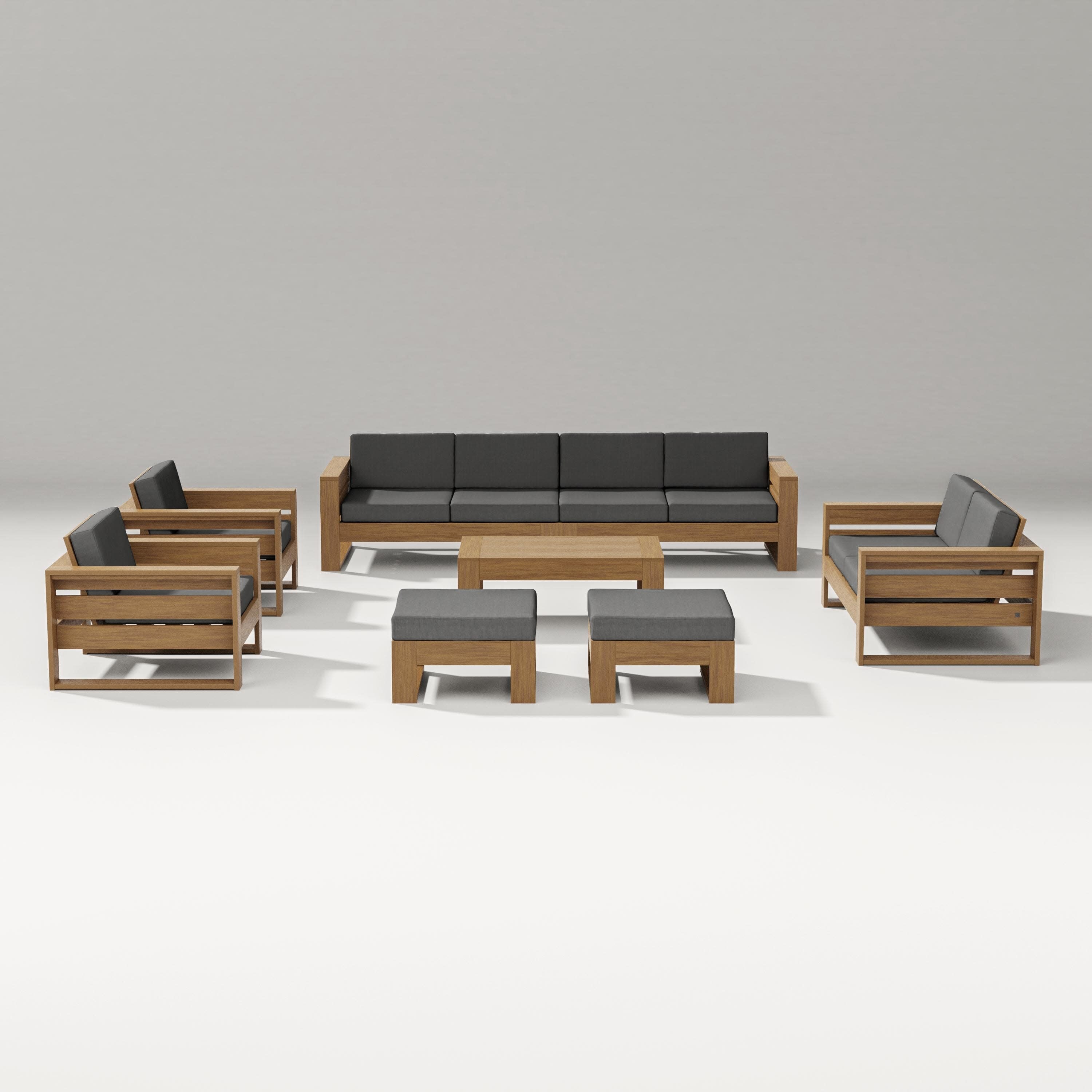 Latitude 8-Piece Lounge Sofa Set in Natural / Spectrum Carbon