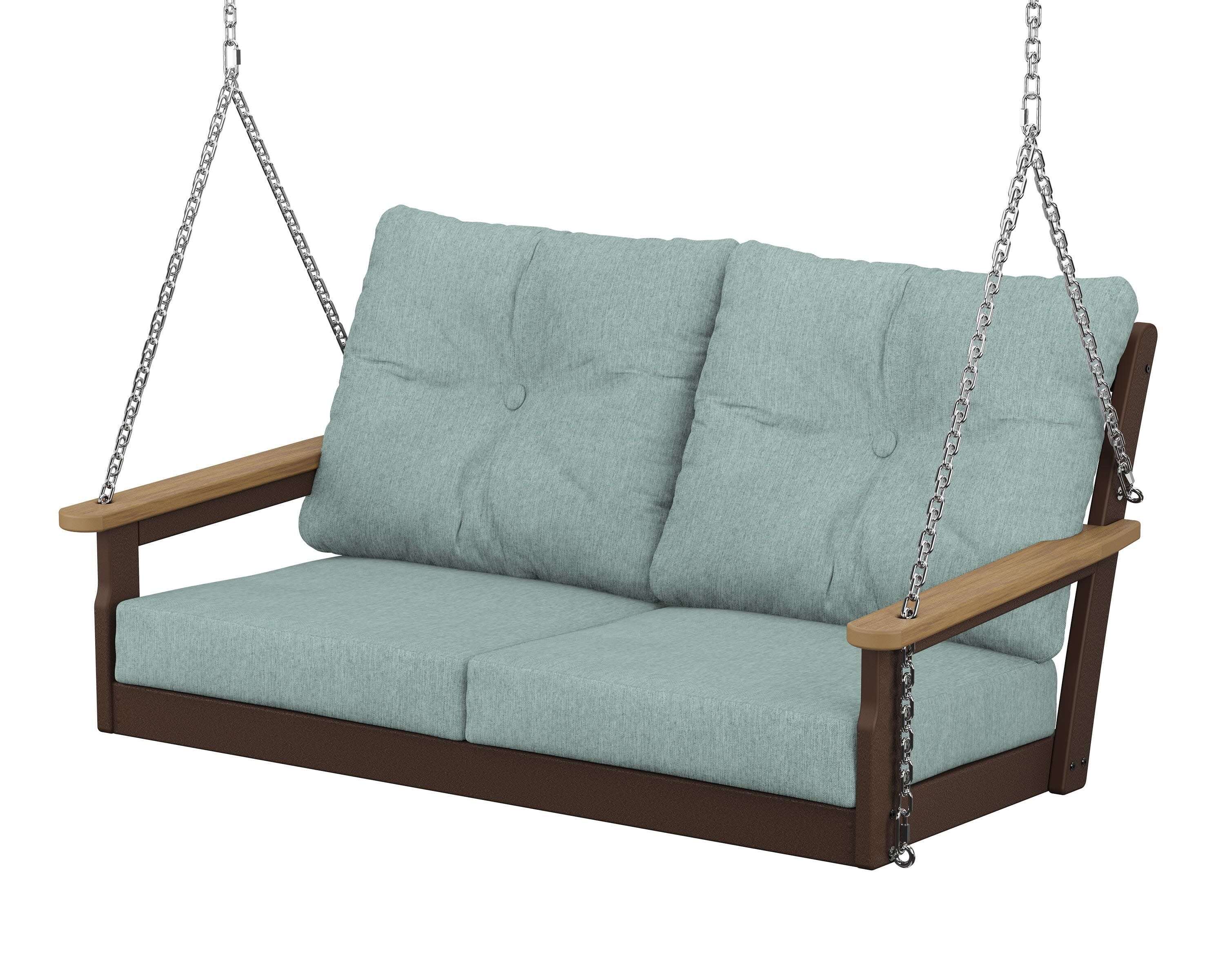 Vineyard Deep Seating Swing in Mahogany / Natural / Glacier Spa