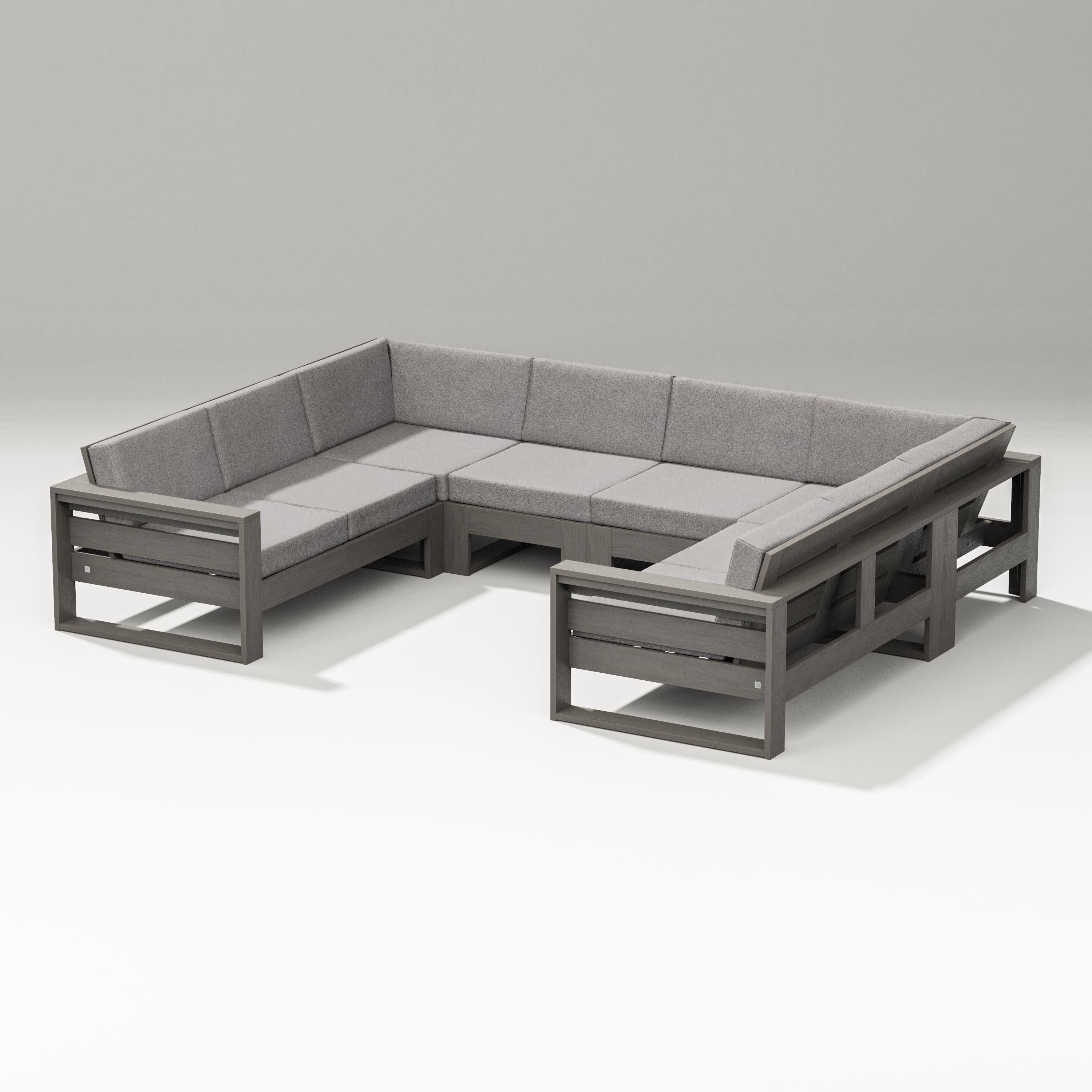 Latitude U-Shaped Sectional in Driftwood / Grey Mist
