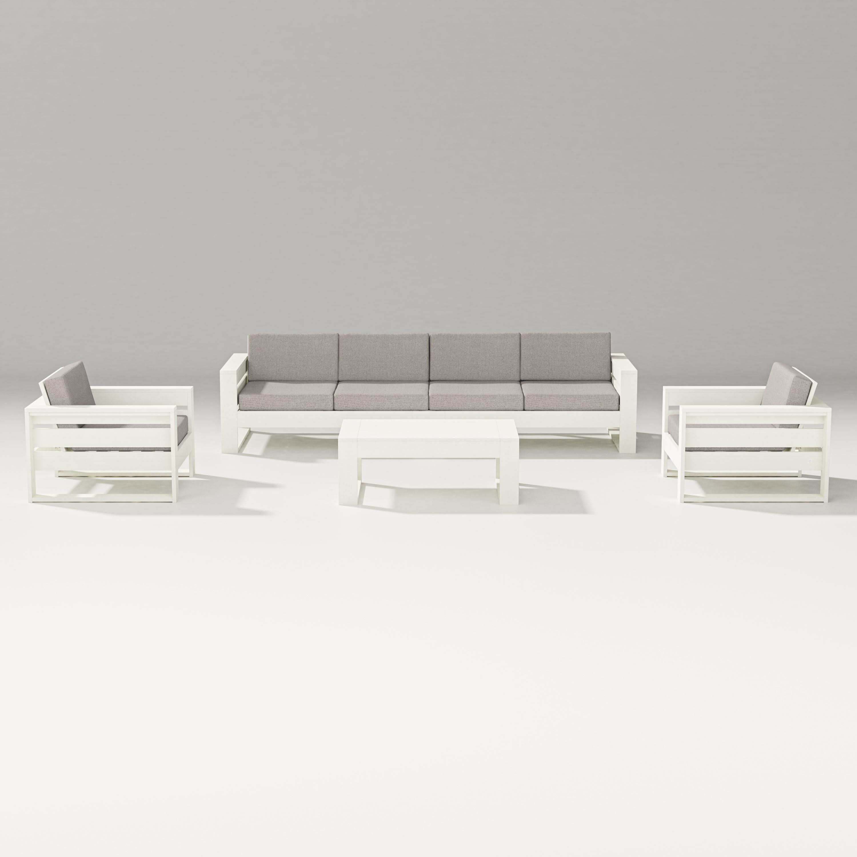 Latitude 5-Piece Lounge Sofa Set in Vintage White / Weathered Tweed