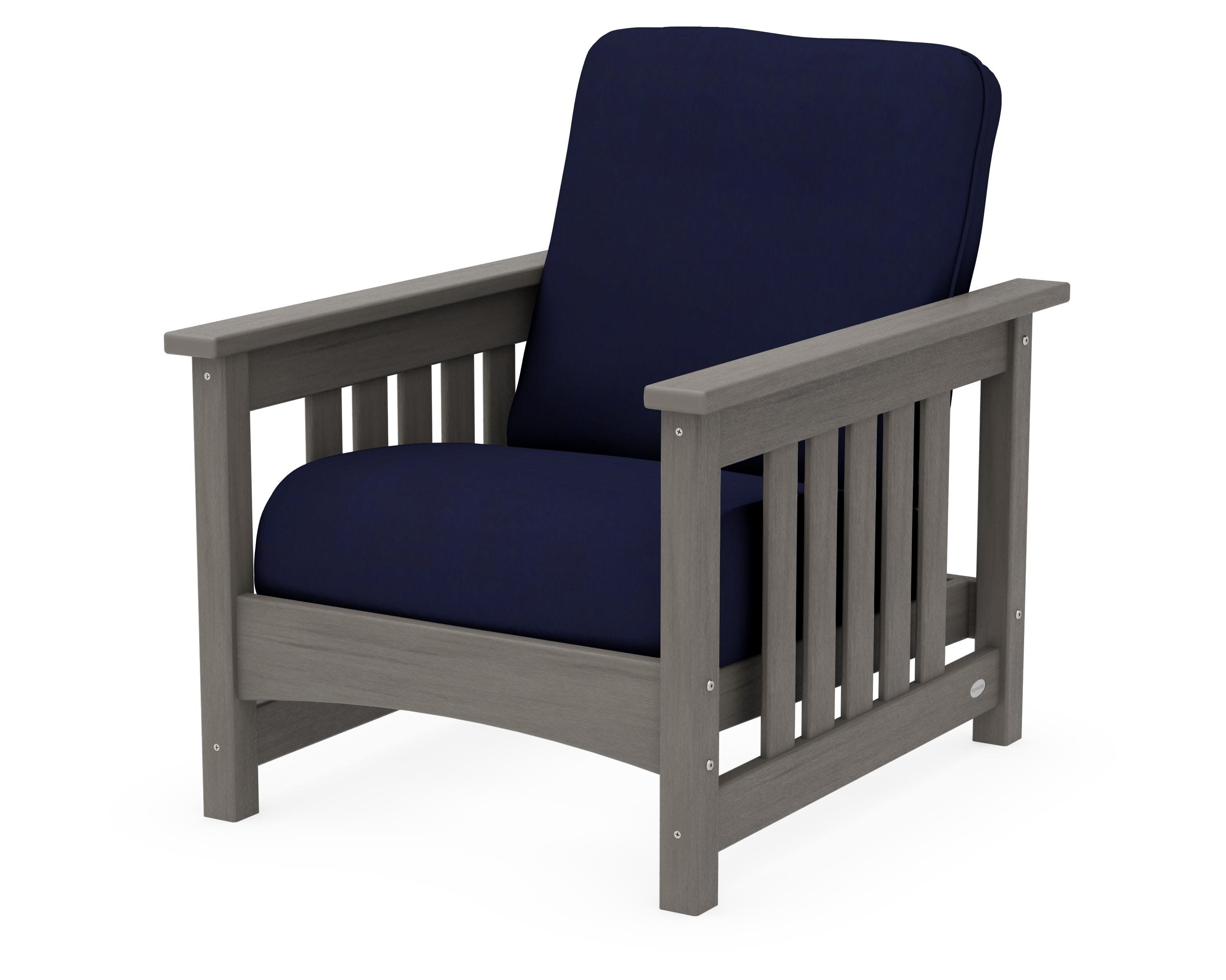 Club Mission Chair in Driftwood / Navy