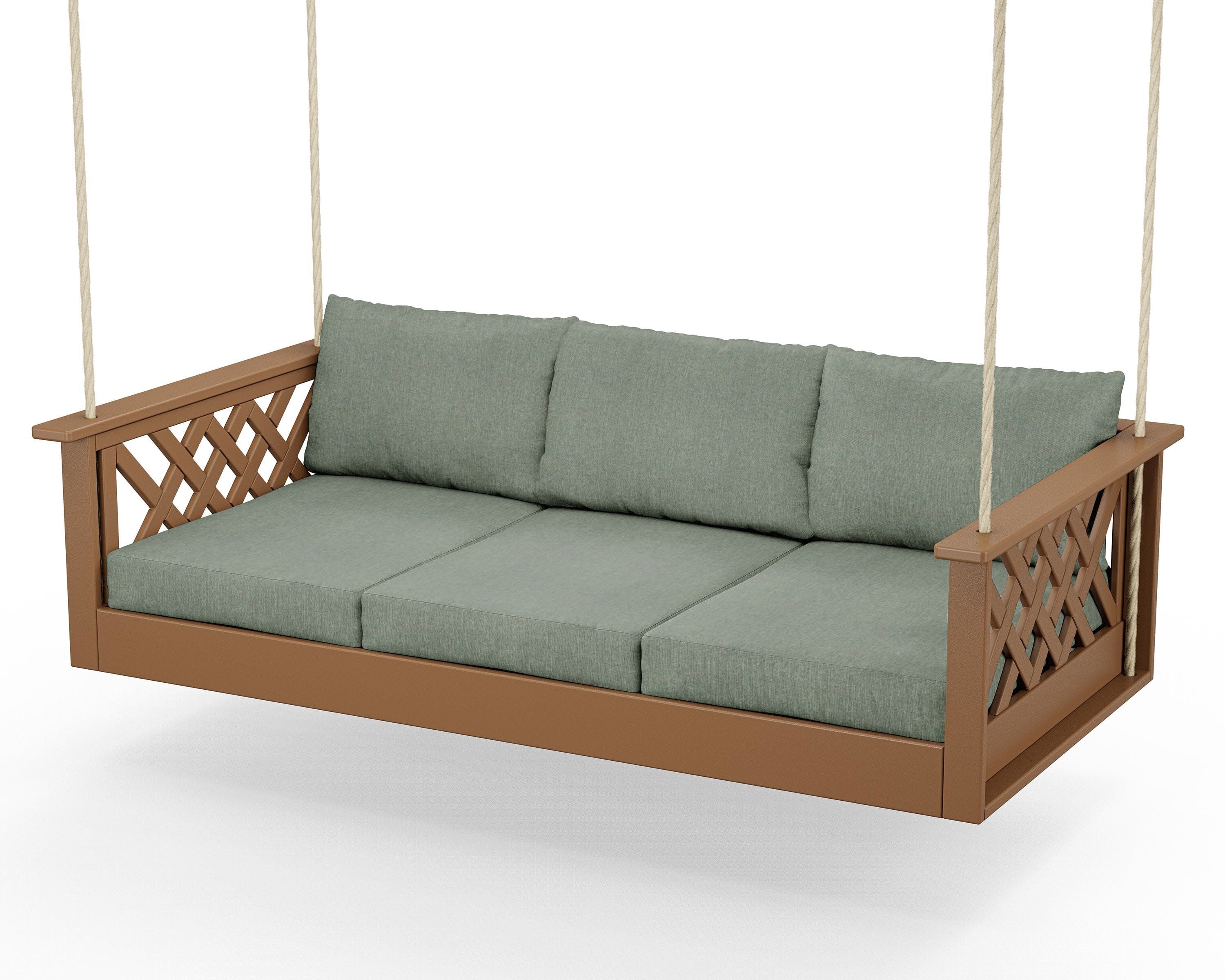 Wovendale Daybed Swing in Teak / Cast Sage