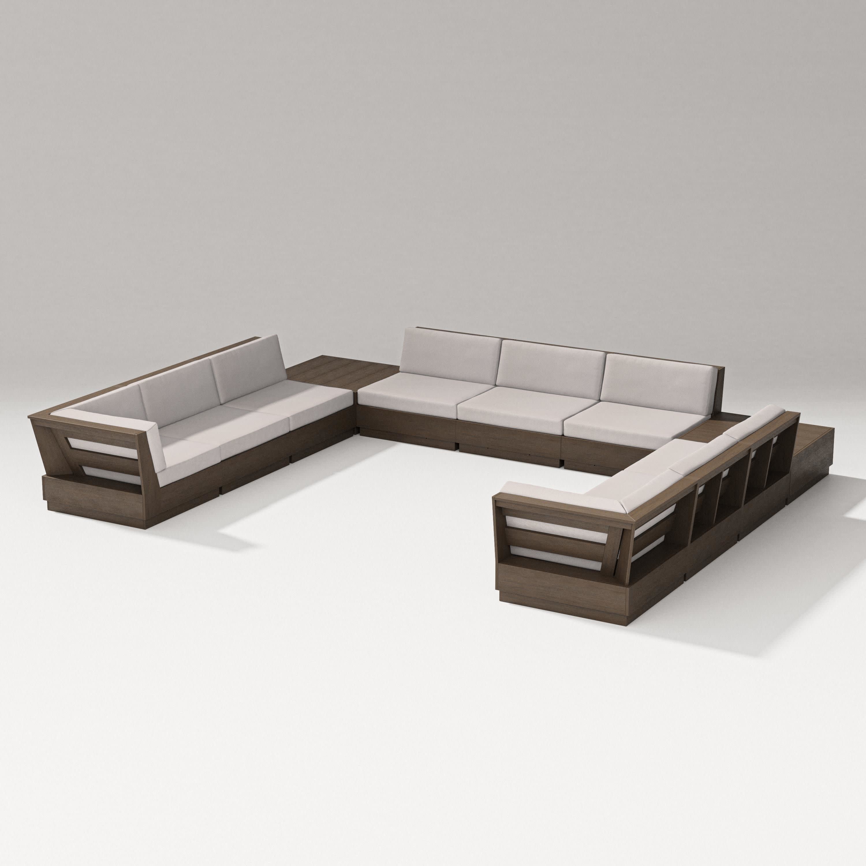 Elevate 11-Piece U-Shaped Sofa Sectional in Kona / Dune Burlap