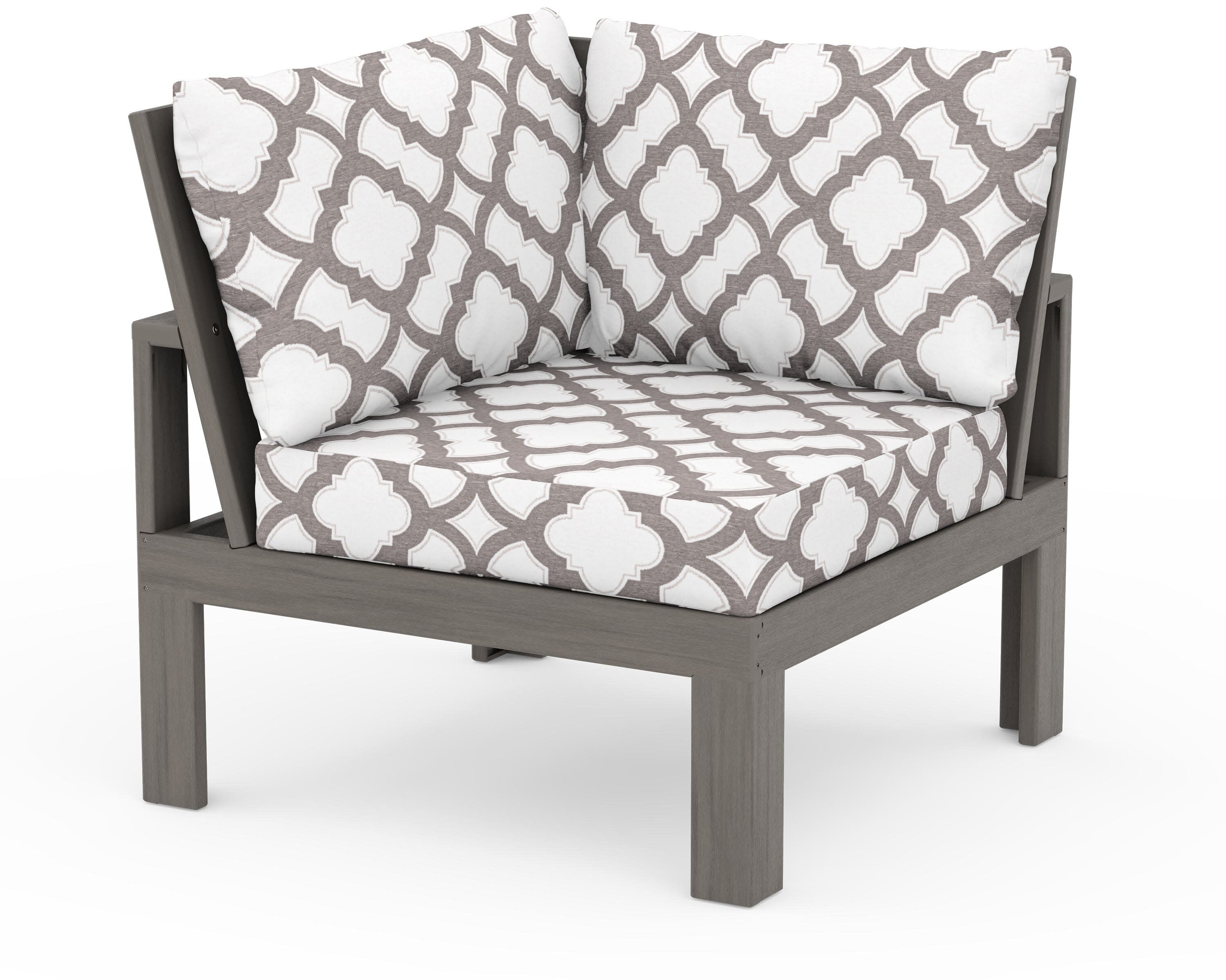 Modular Corner Chair in Driftwood / Trellis Grey Mist