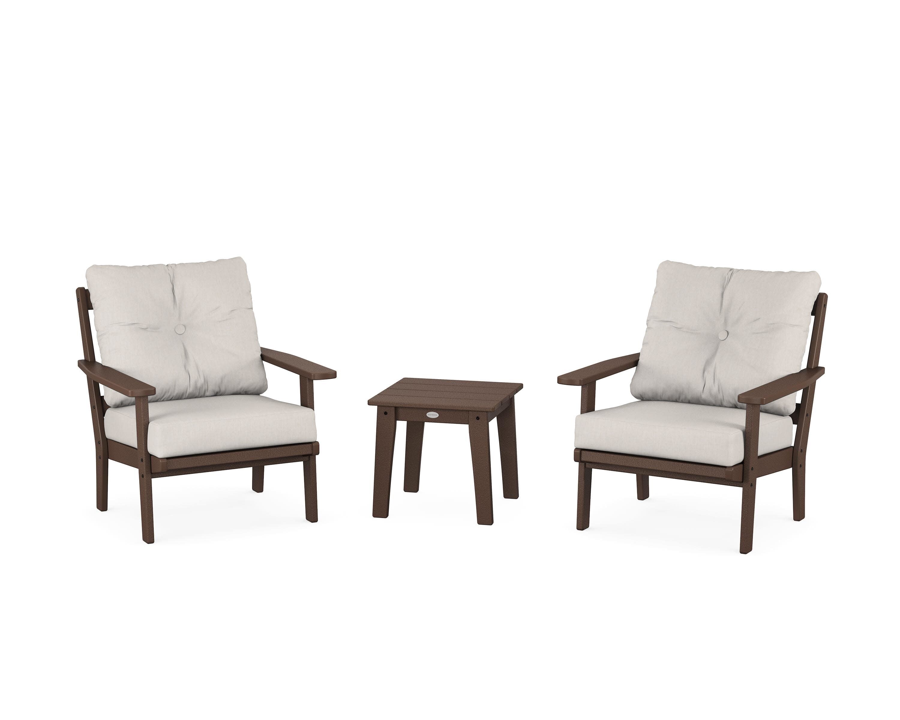 Prairie 3-Piece Deep Seating Set in Mahogany / Cast Ash