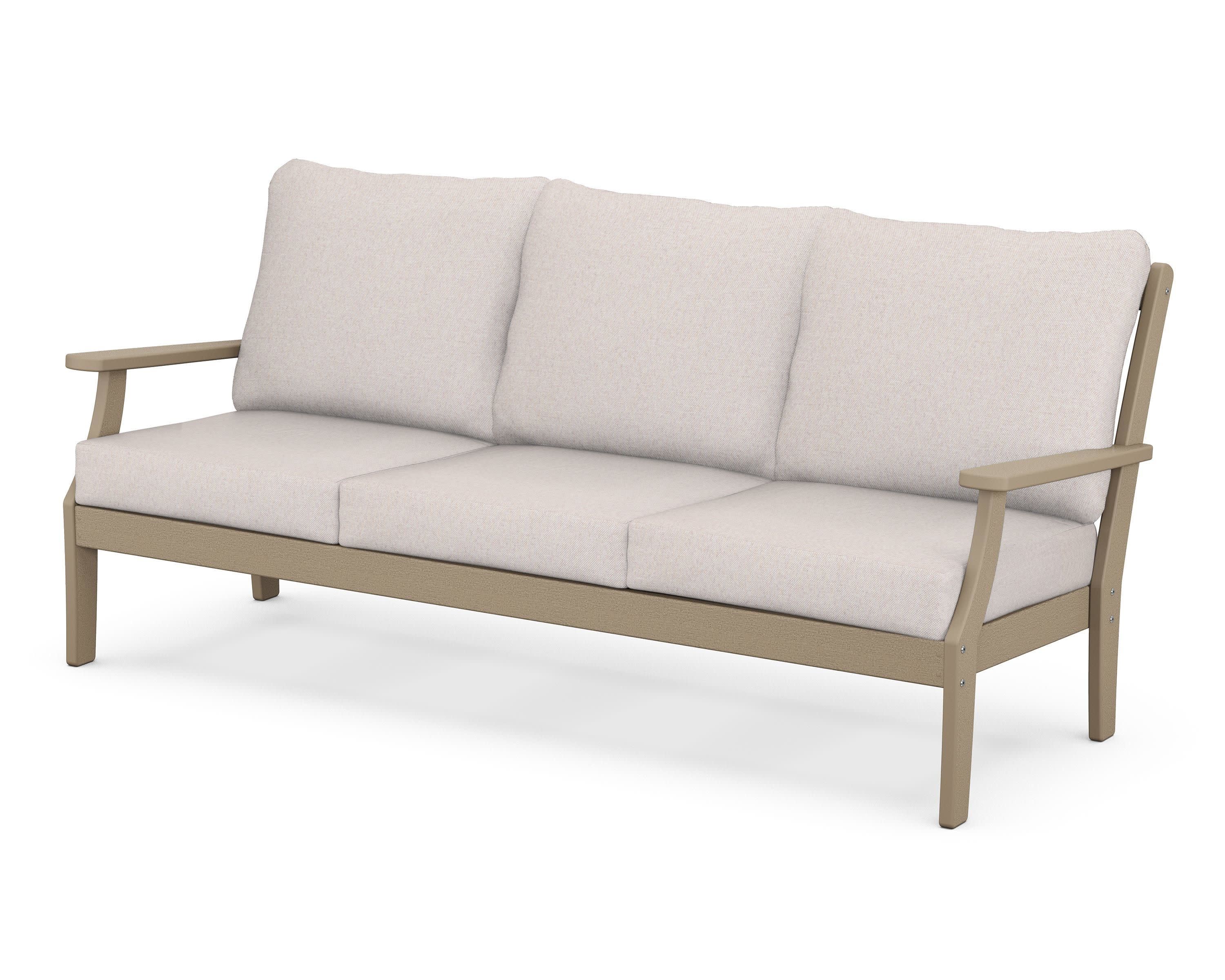 Braxton Deep Seating Sofa in Vintage Sahara / Dune Burlap