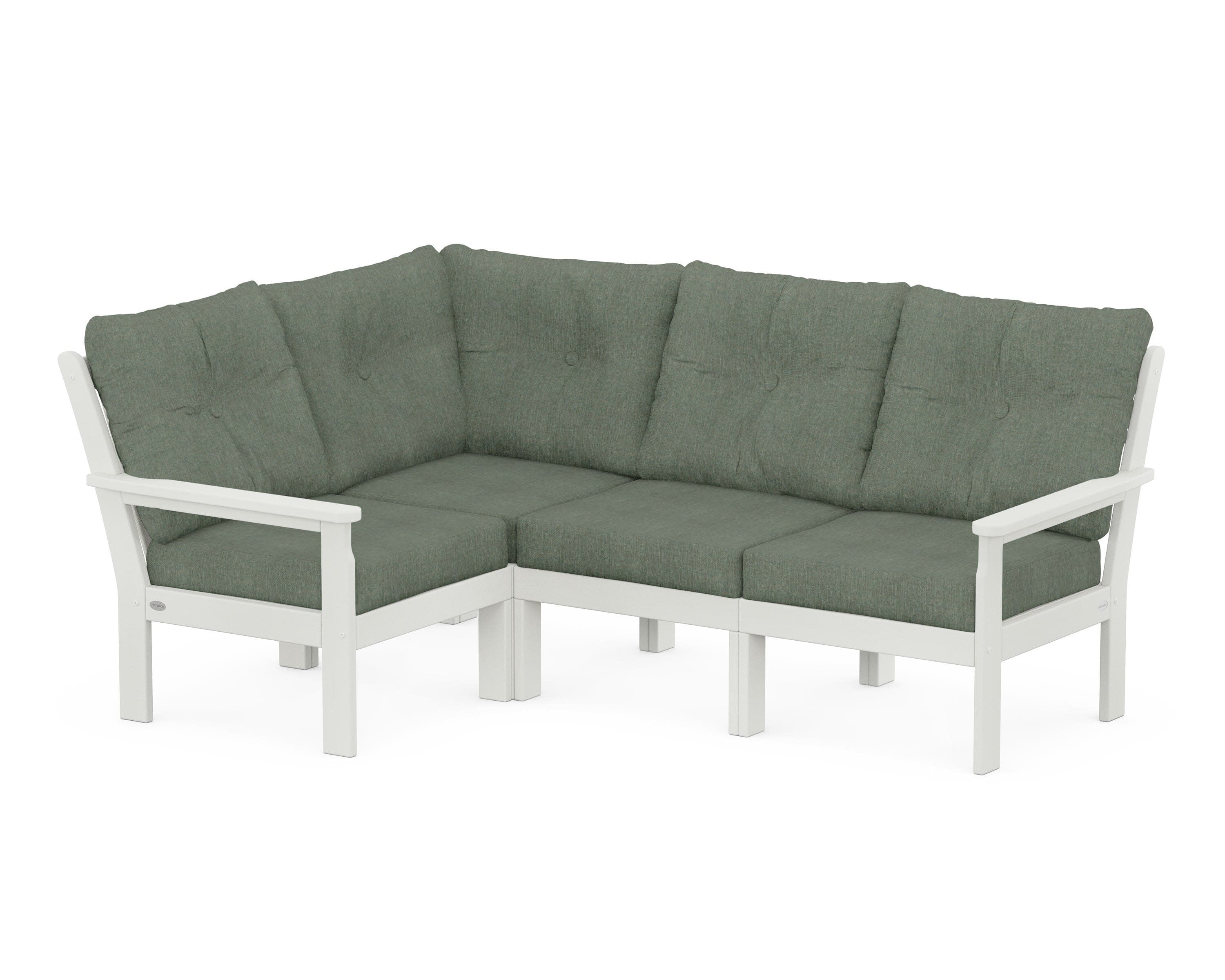 Vineyard 4-Piece Sectional in Vintage White / Cast Sage