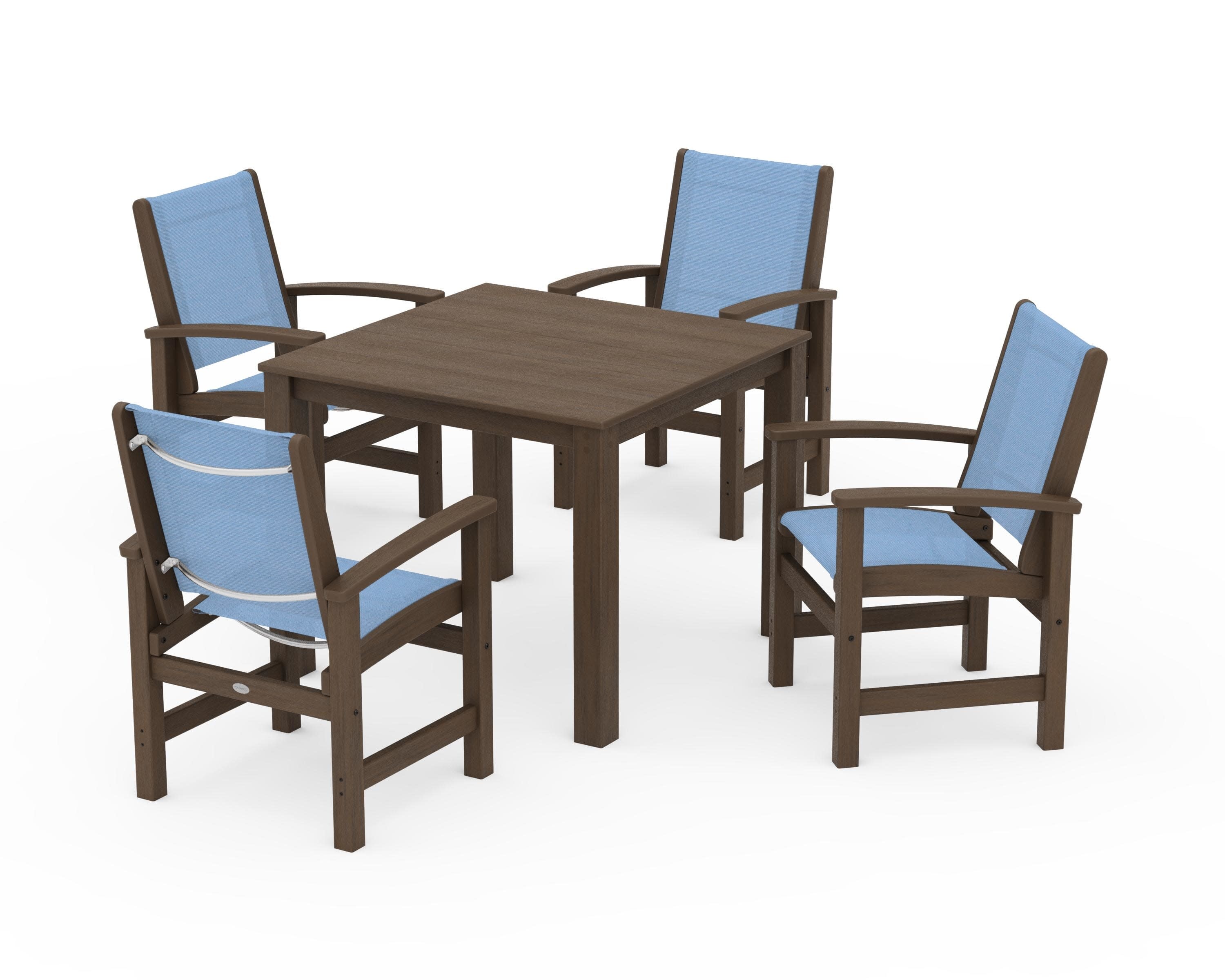 Coastal 5-Piece Parsons Dining Set in Kona / Poolside Sling