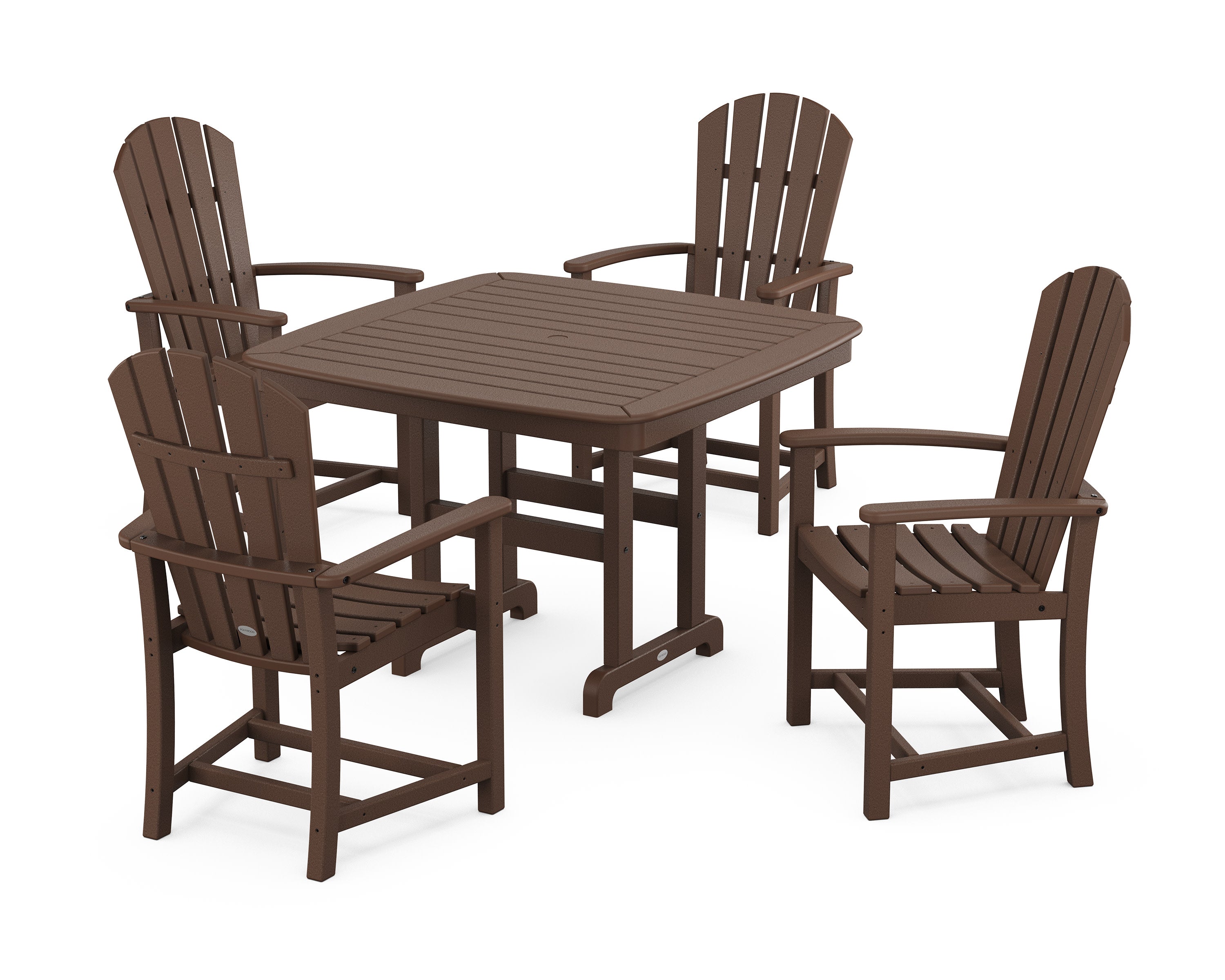 Palm Coast 5-Piece Dining Set with Trestle Legs in Mahogany