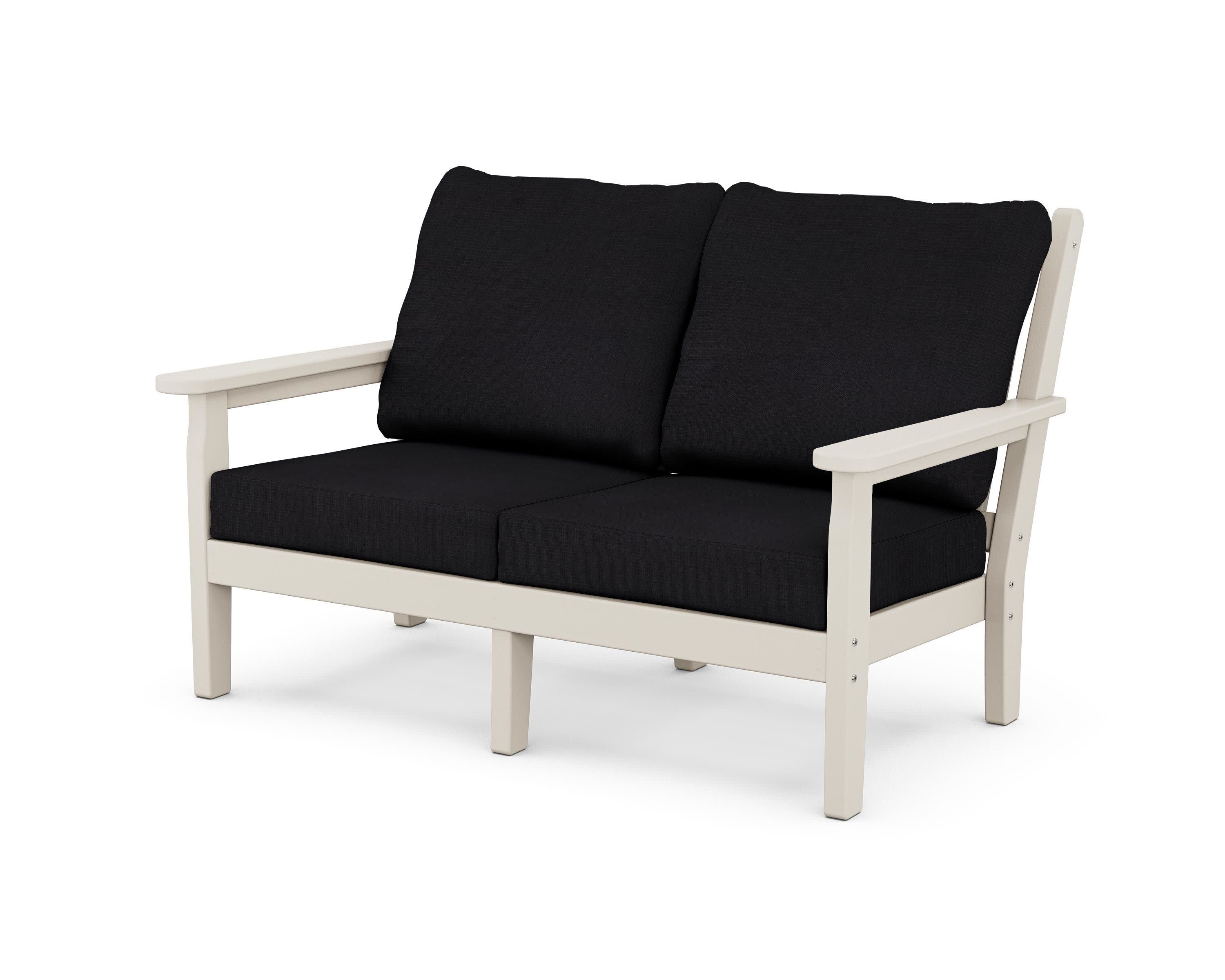 Chippendale Deep Seating Loveseat in Sand / Midnight Linen
