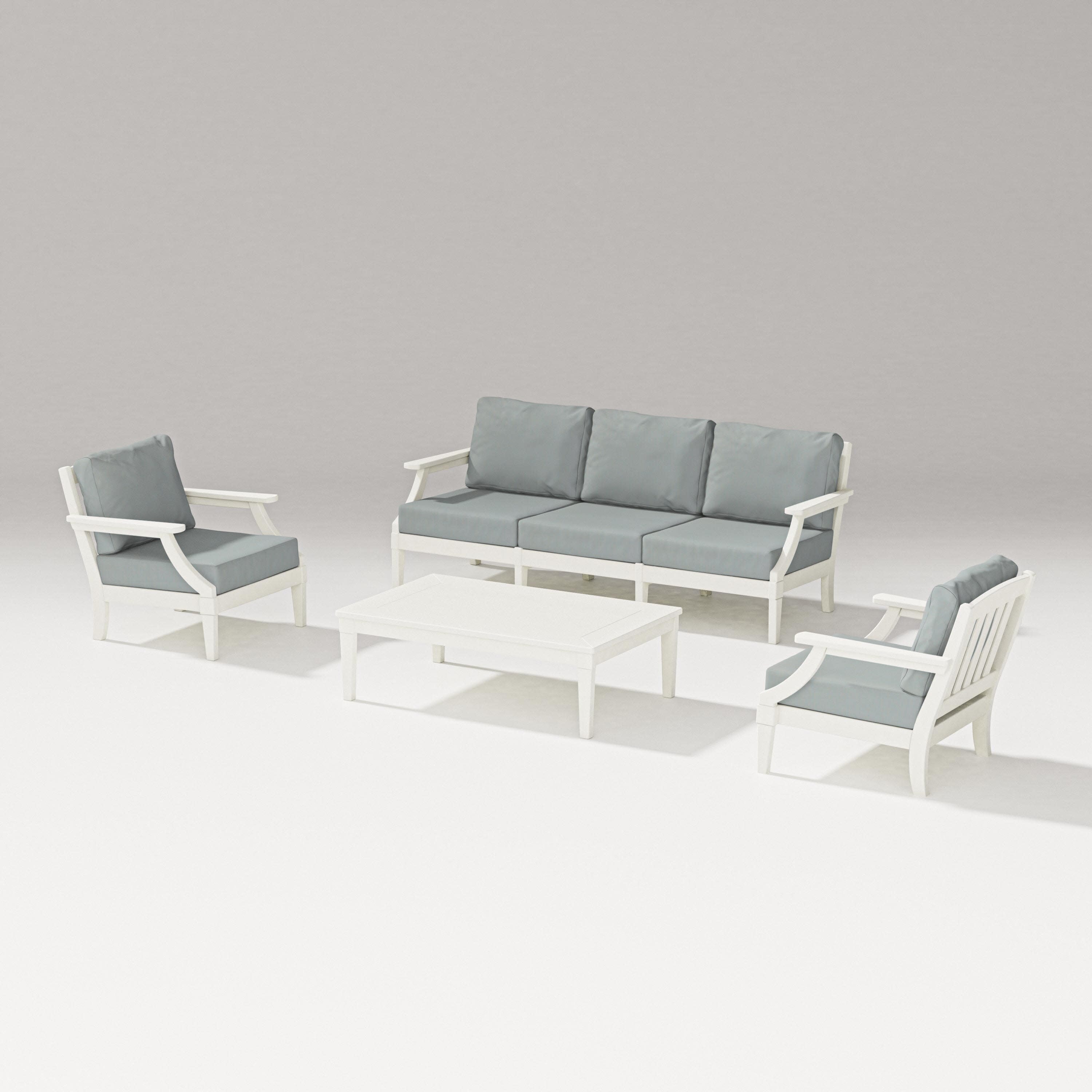 Estate 4-Piece Lounge Sofa Set in Vintage White / Spa