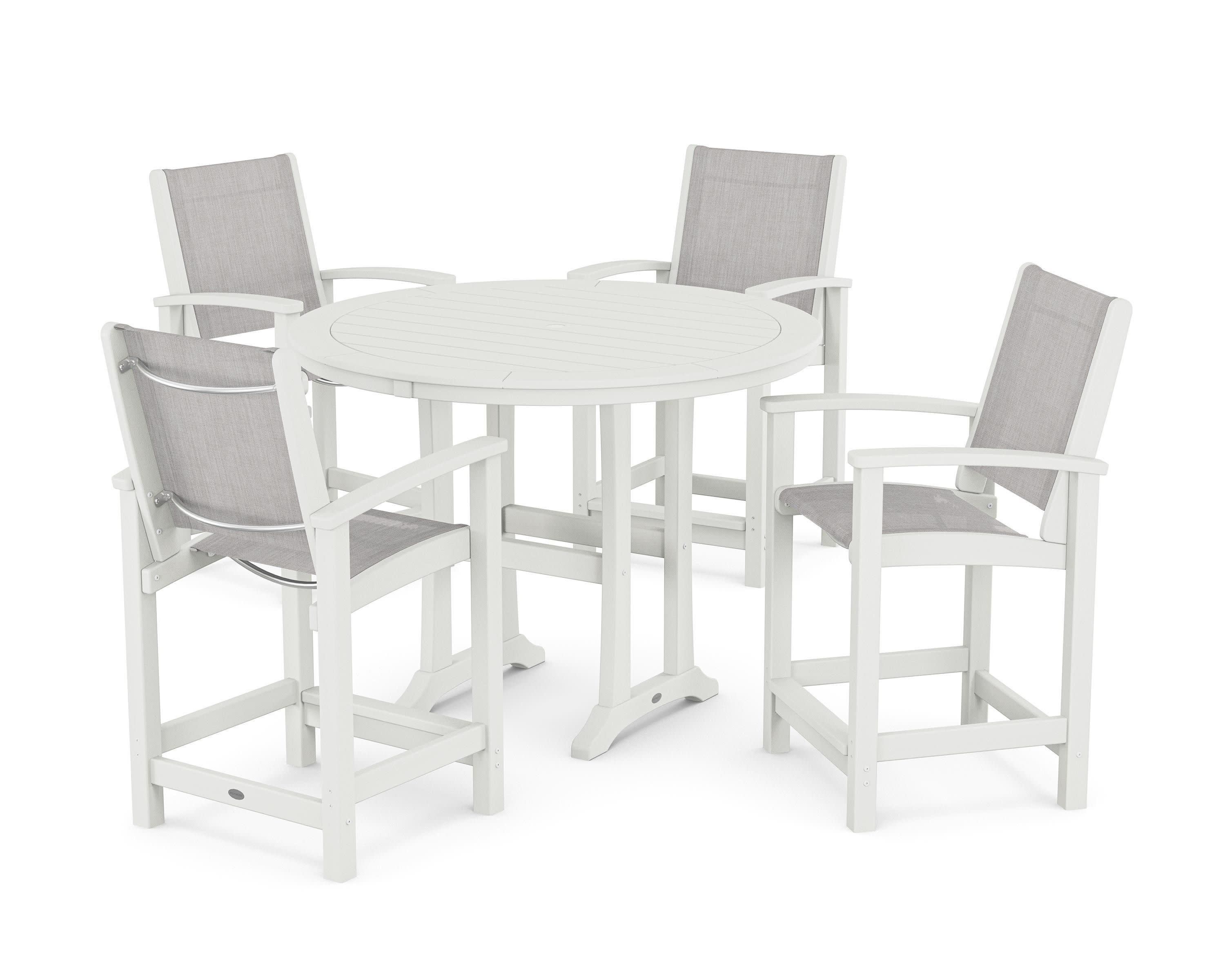 Coastal 5-Piece Counter Set in Vintage White / Parchment Sling
