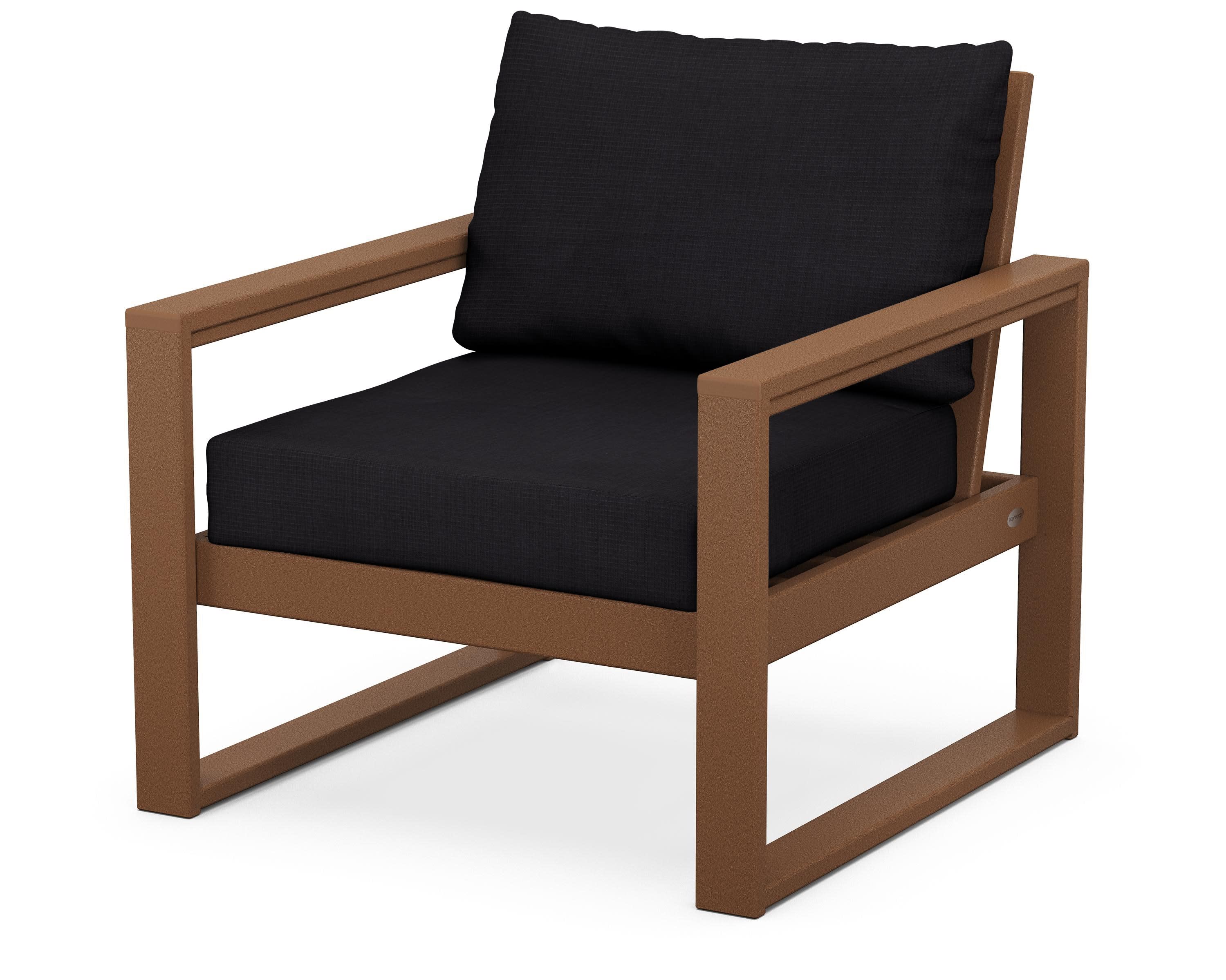 EDGE Club Chair in Teak / Midnight Linen