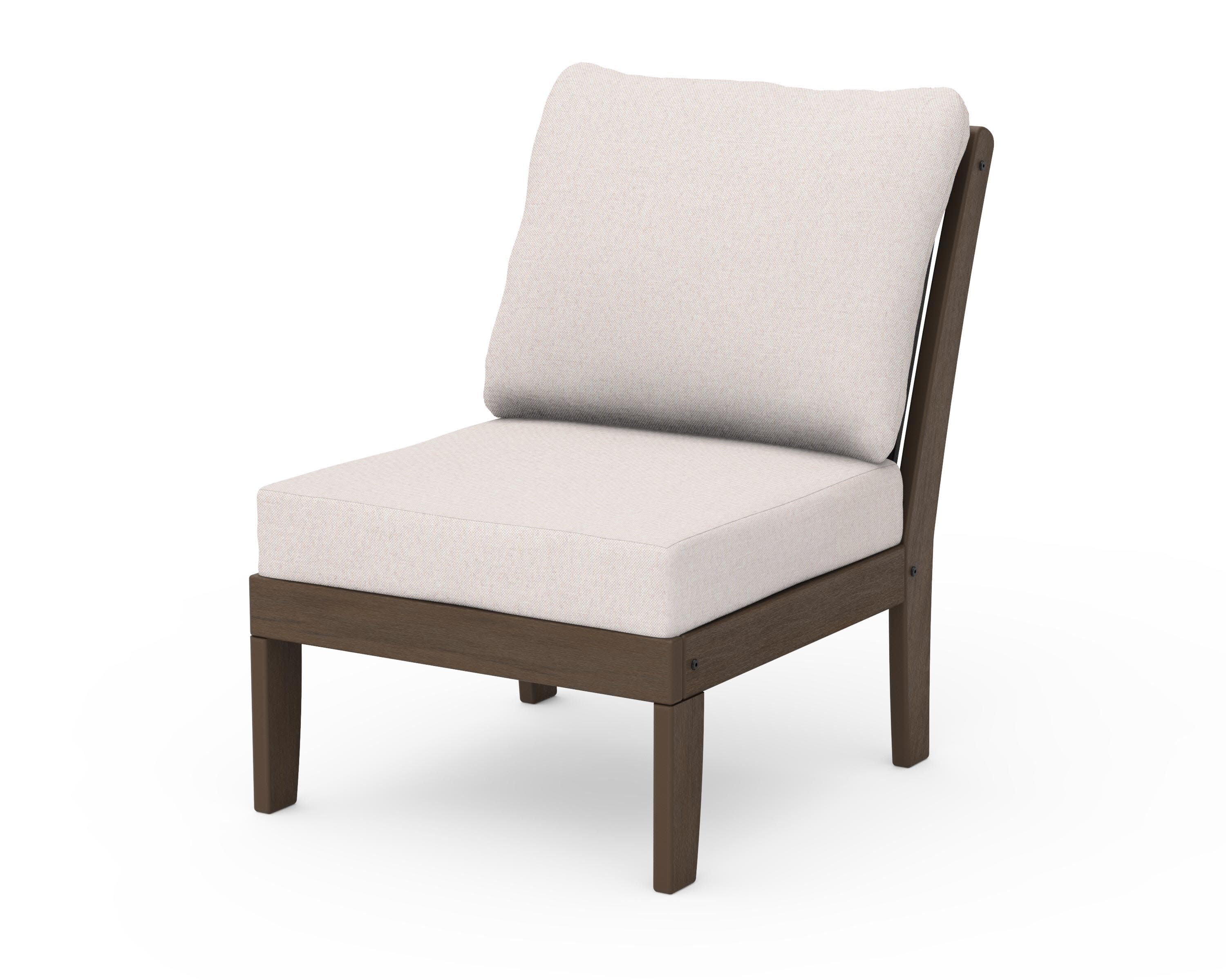 Braxton Modular Armless Chair in Kona / Dune Burlap