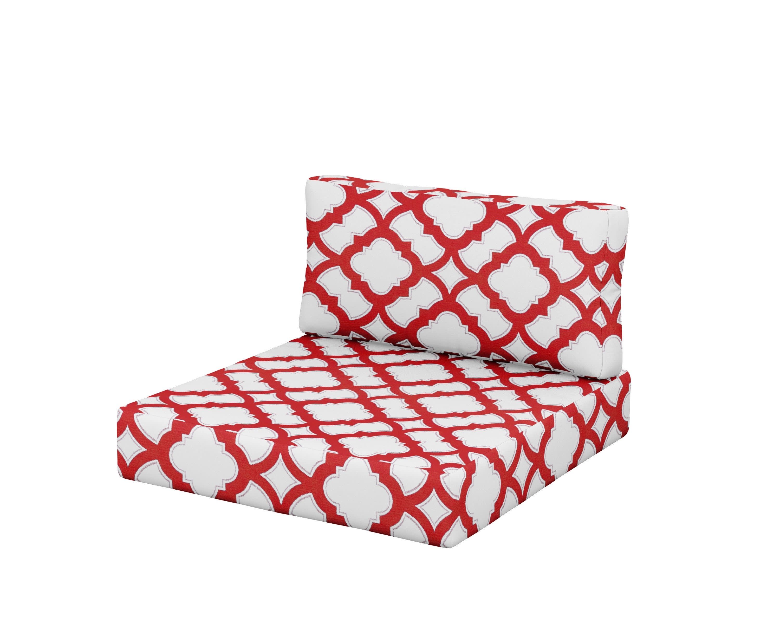 Acadia Back/Seat Cushion Set in Trellis Crimson