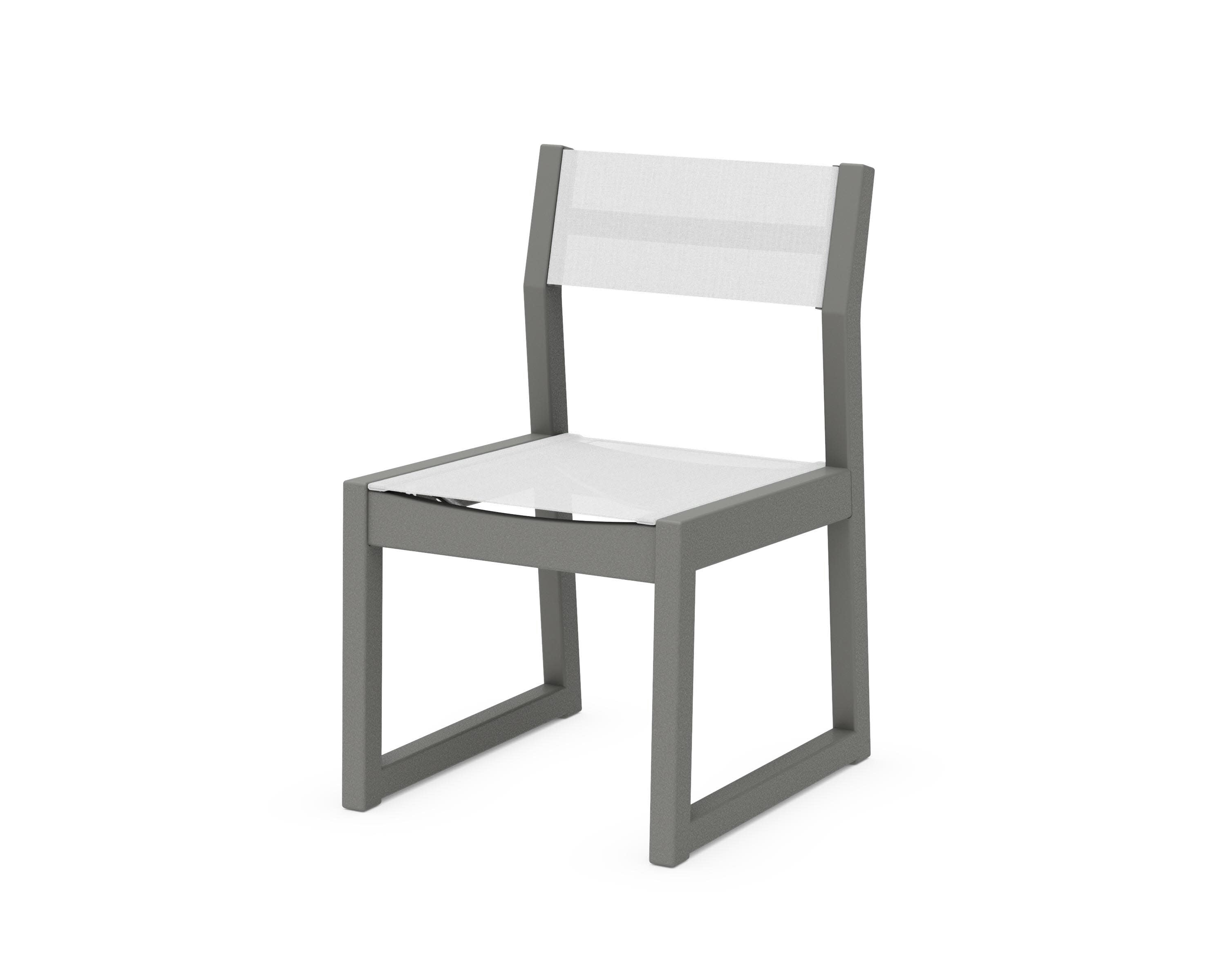 EDGE Sling Dining Side Chair in Slate Grey / White Sling