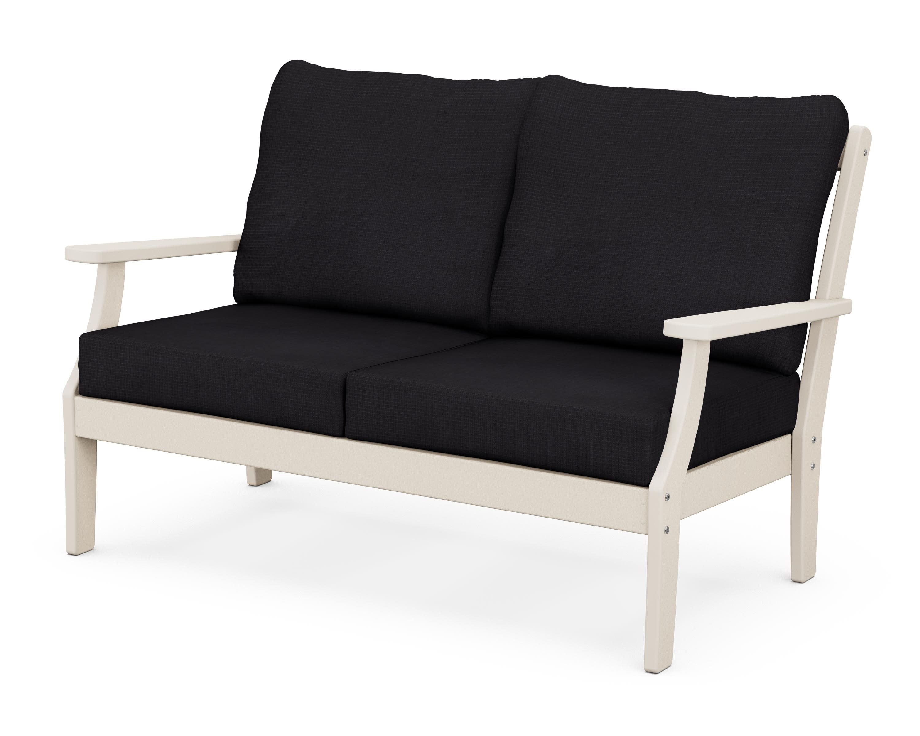 Braxton Deep Seating Loveseat in Sand / Midnight Linen