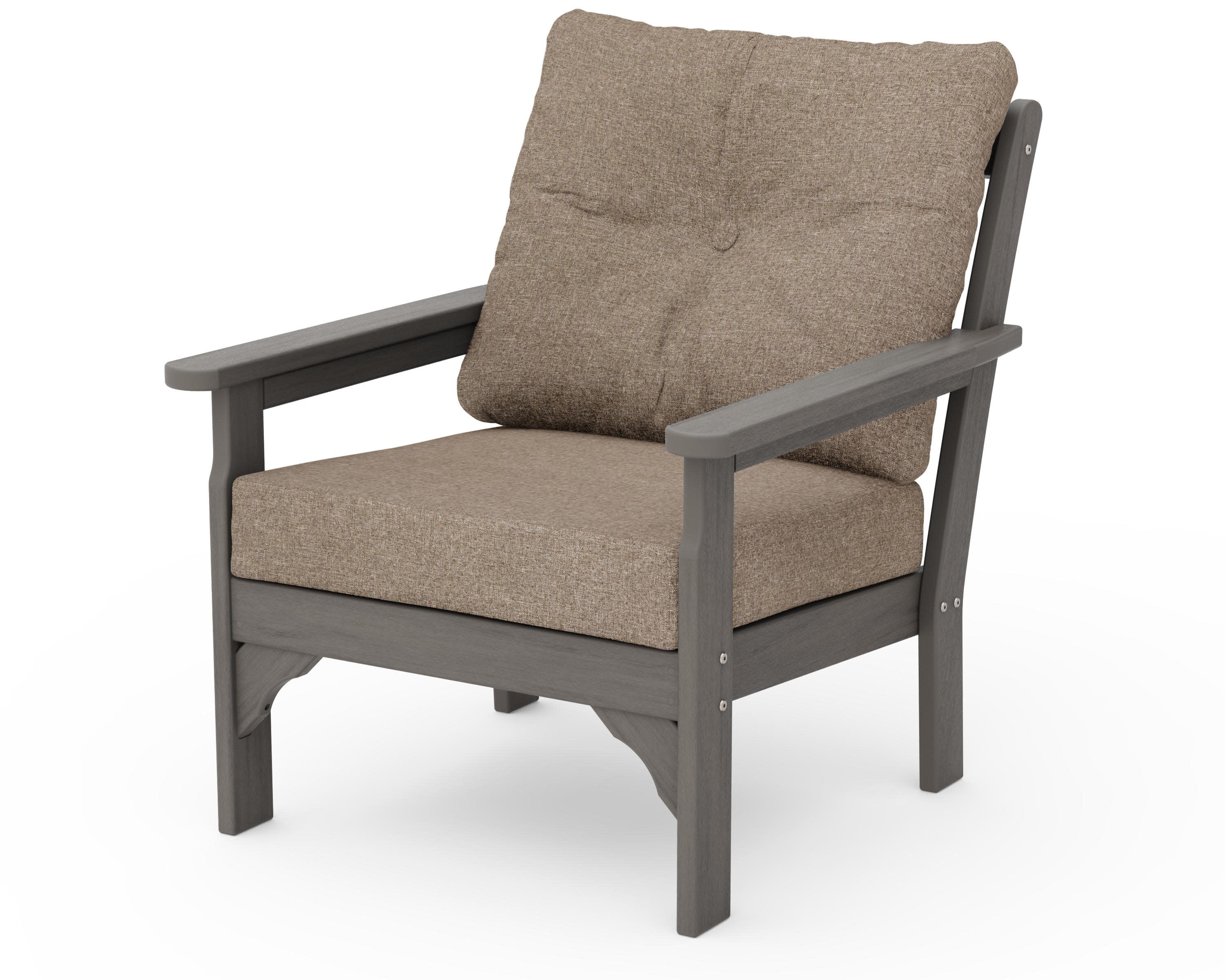 Vineyard Deep Seating Chair in Driftwood / Spiced Burlap