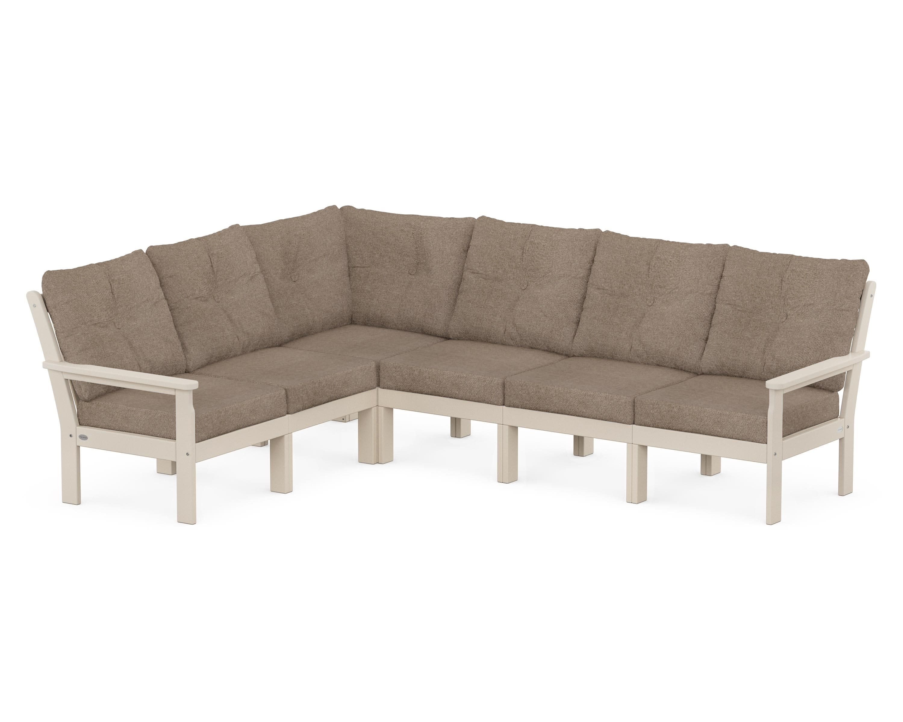 Vineyard 6-Piece Sectional in Sand / Spiced Burlap