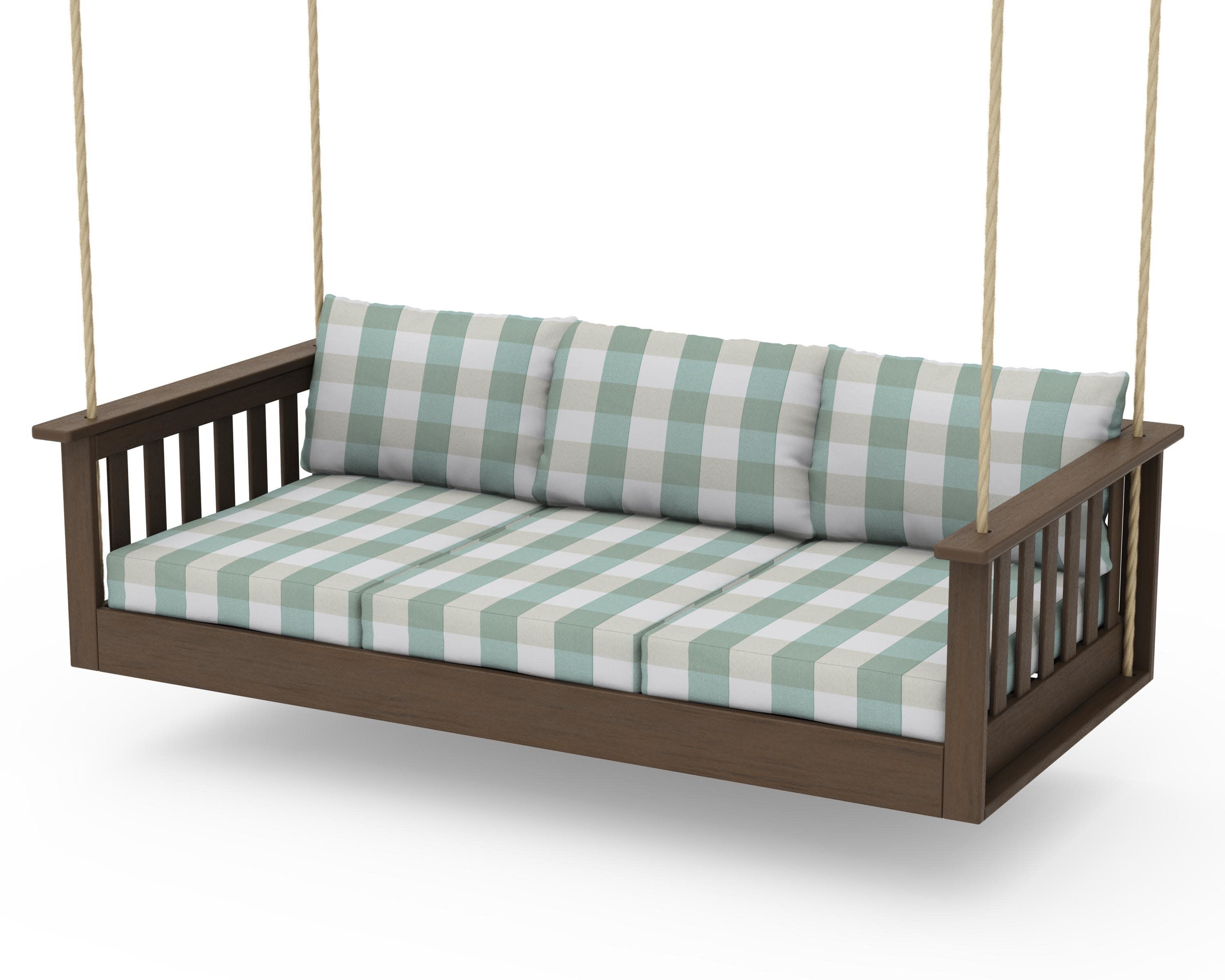 Vineyard Daybed Swing in Kona / Buffalo Plaid Glacier Spa