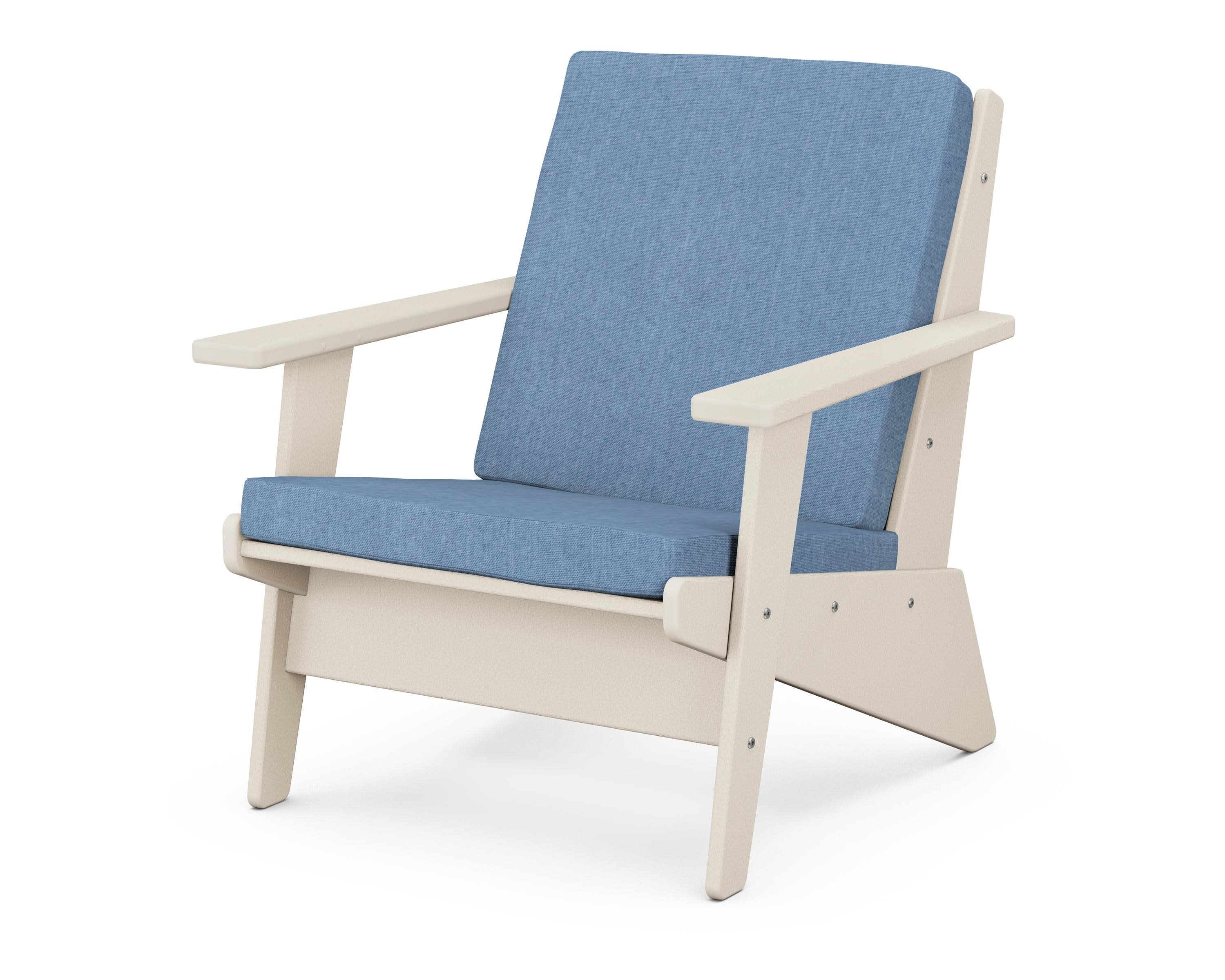Riviera Modern Lounge Chair in Sand / Sky Blue