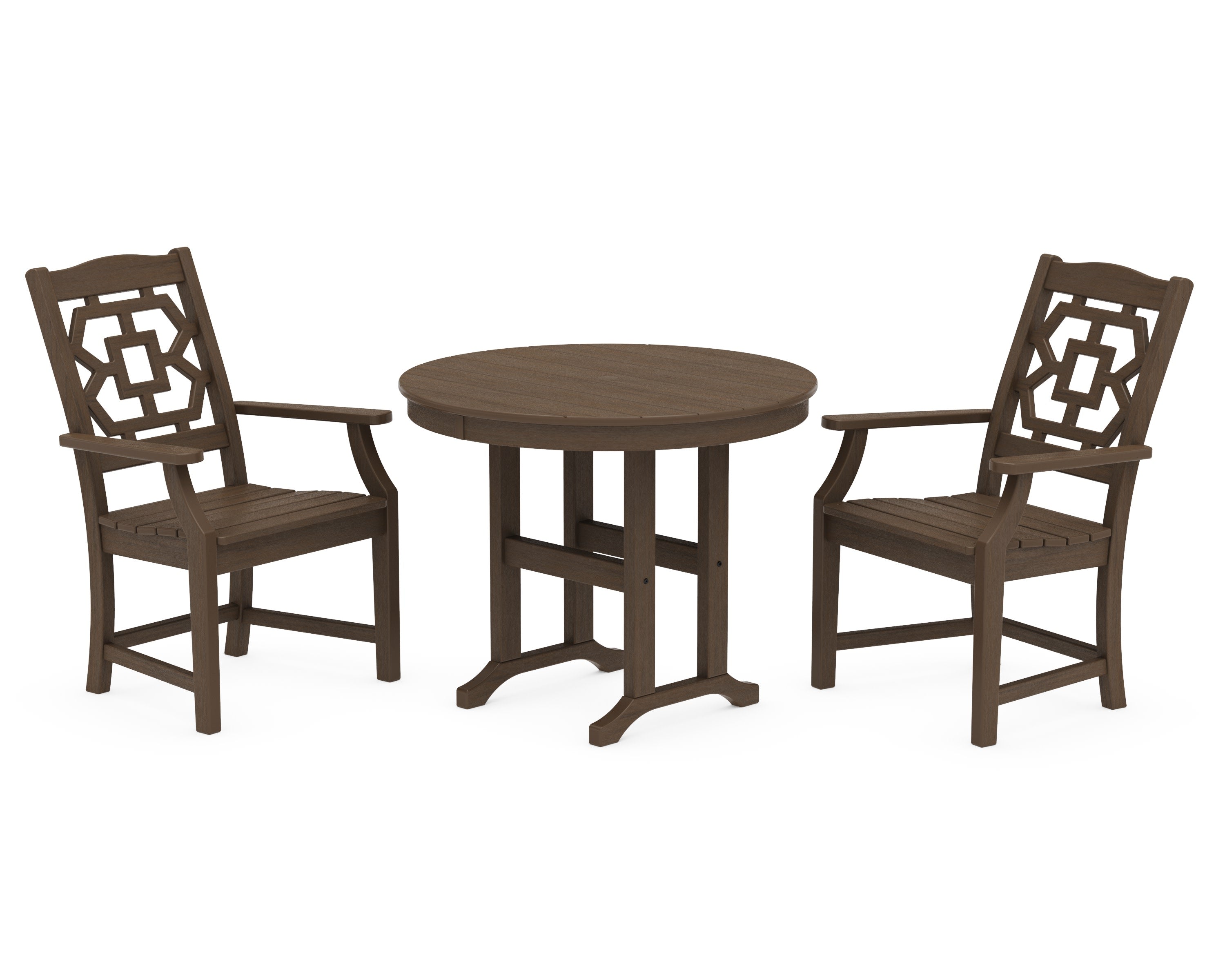 Chinoiserie 3-Piece Farmhouse Dining Set in Kona