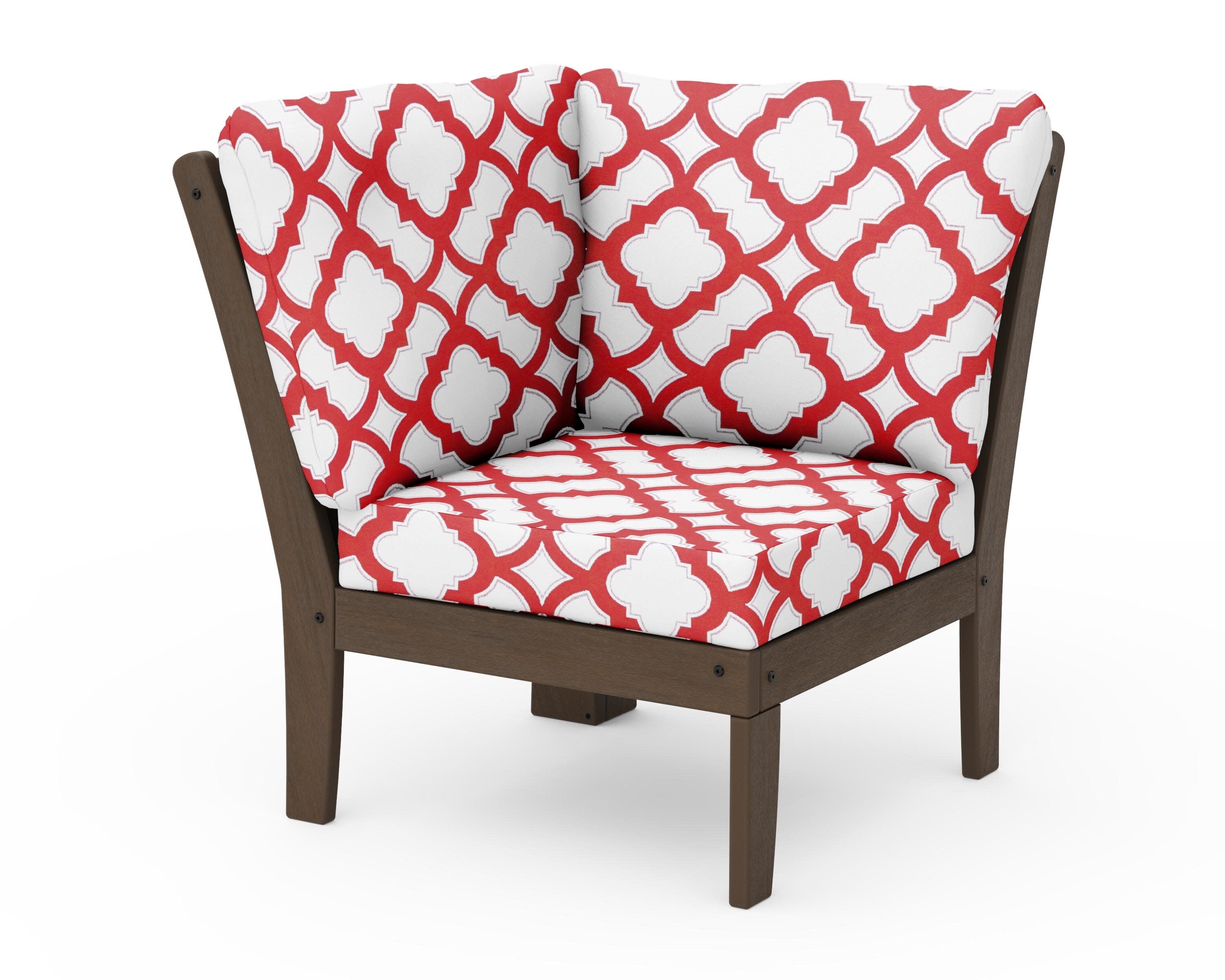 Braxton Modular Corner Chair in Kona / Trellis Crimson