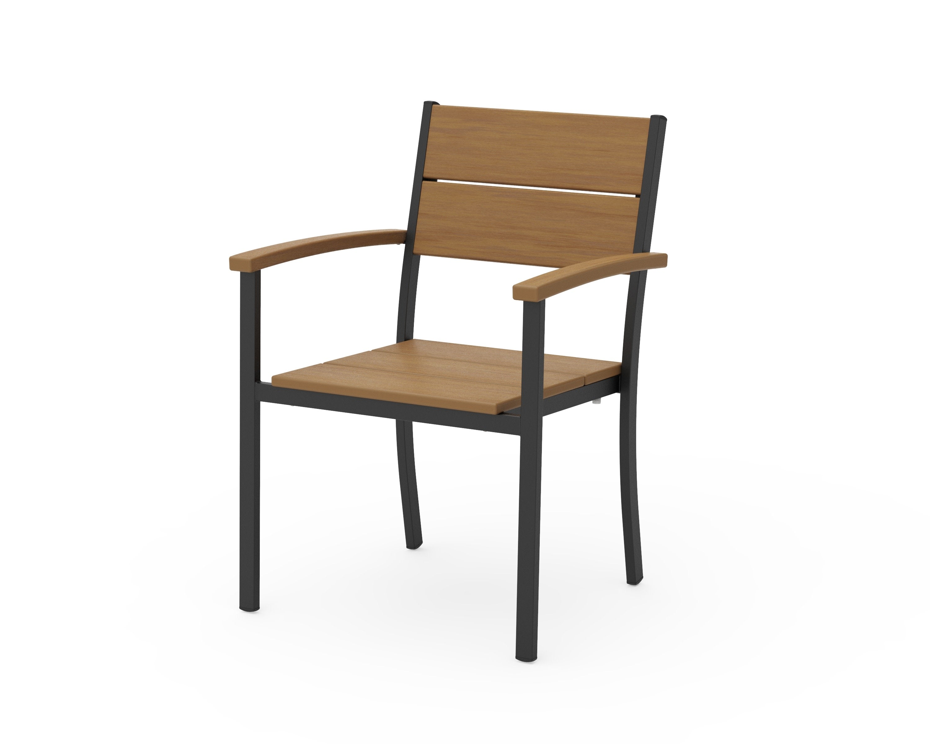 Main Street Stacking Dining Arm Chair in Black / Natural